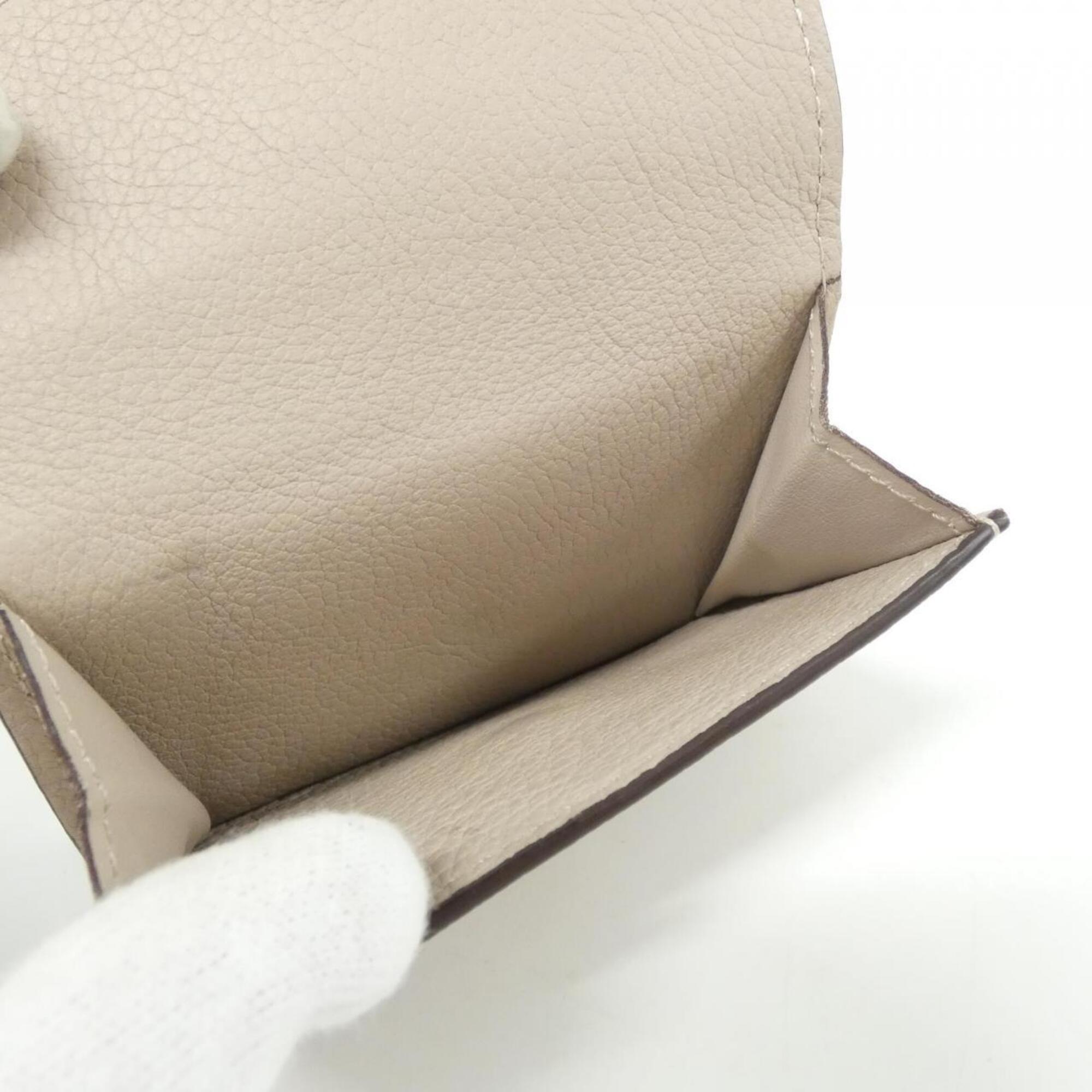 Louis Vuitton Grayish Leather Wallet (Tri-Fold) (Pre-Owned)
