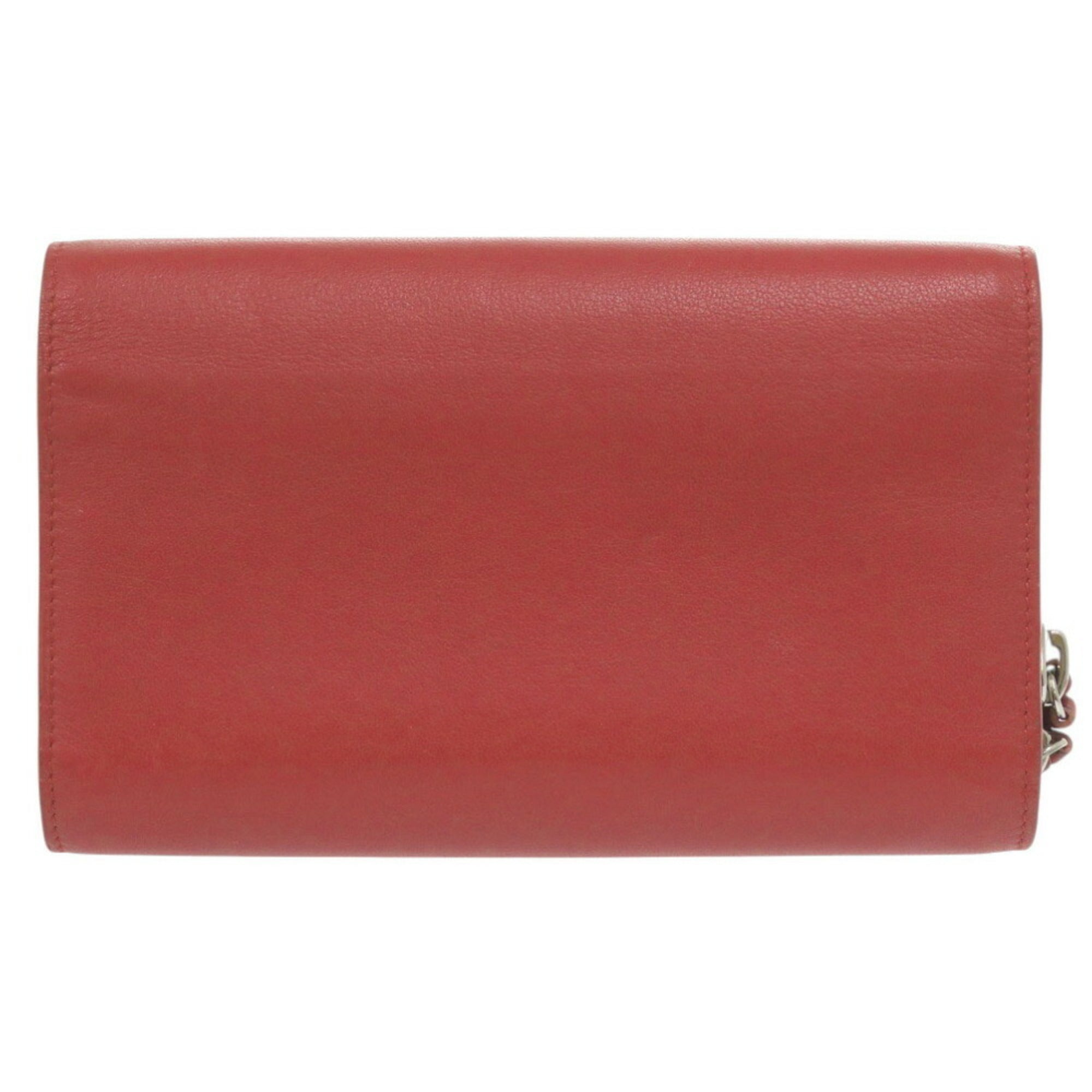 Balenciaga Red Color Leather Long Wallet (Bi-Fold) (Pre-Owned)