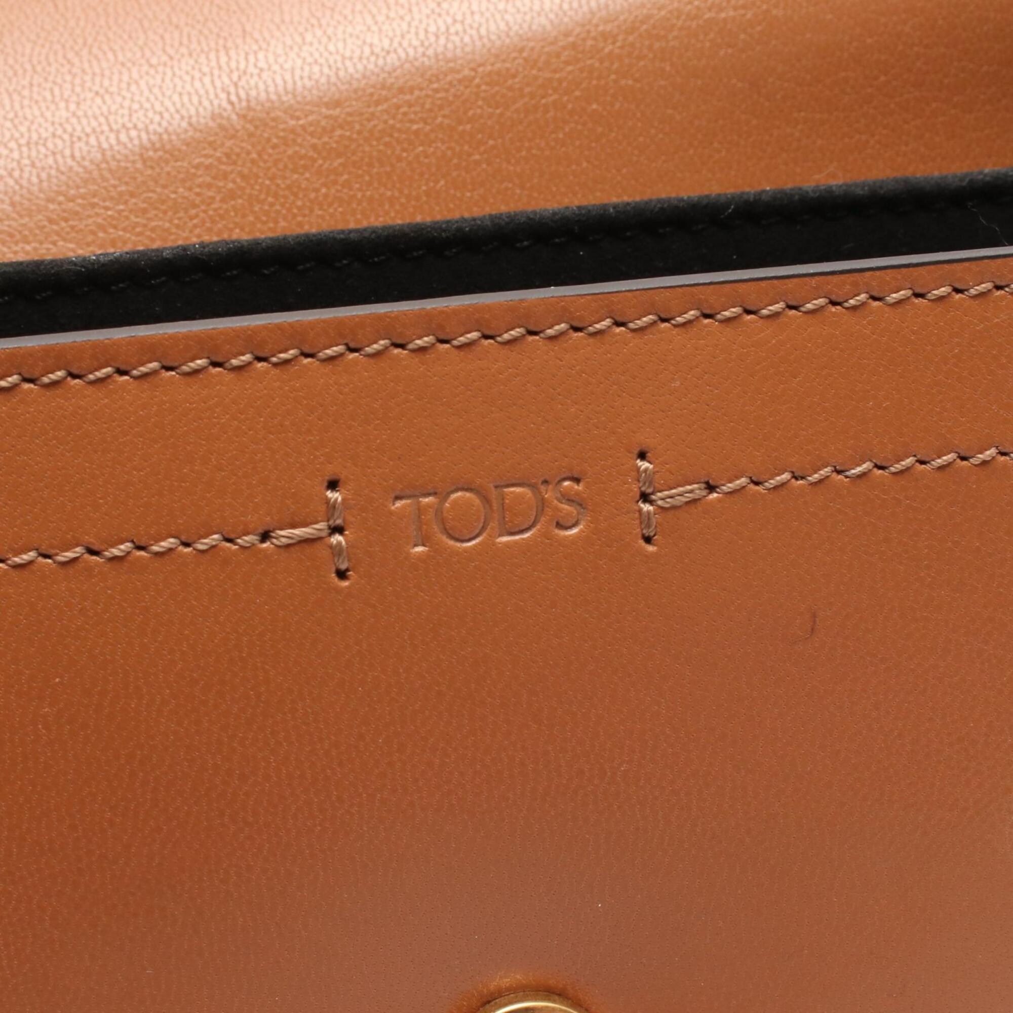 Tod's Brown Leather Handbag Shoulder Bag (Pre-Owned)