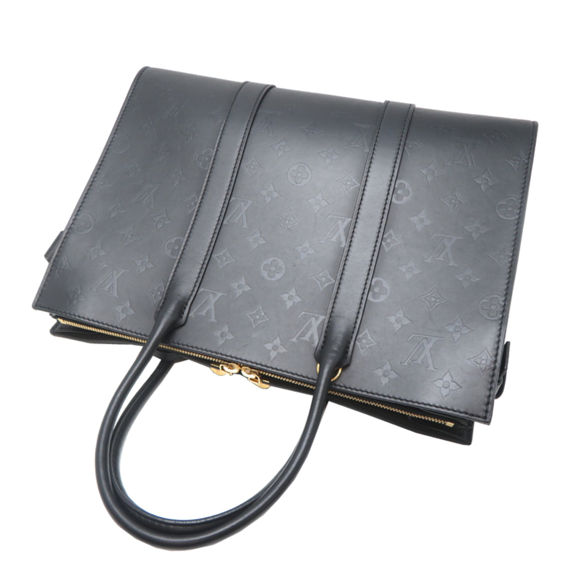 Louis Vuitton Black Noir Monogram Shadow Handbag (Pre-Owned)