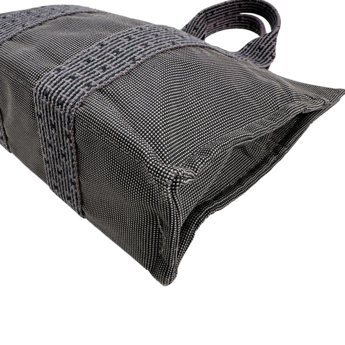 Hermes Her Line Gray Canvas Tote Bag (Pre-Owned)