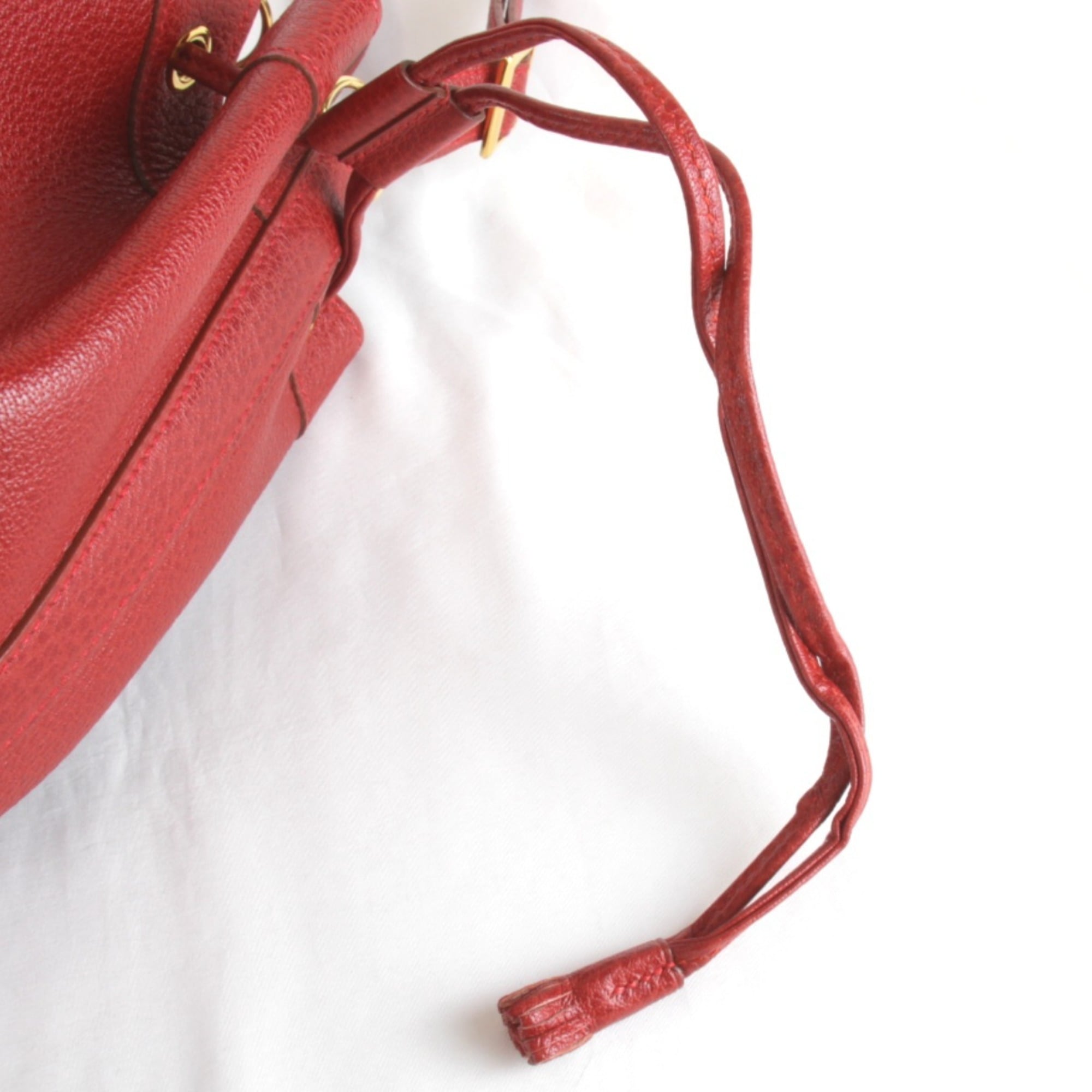 Hermes Red Color Leather Shoulder Bag (Pre-Owned)