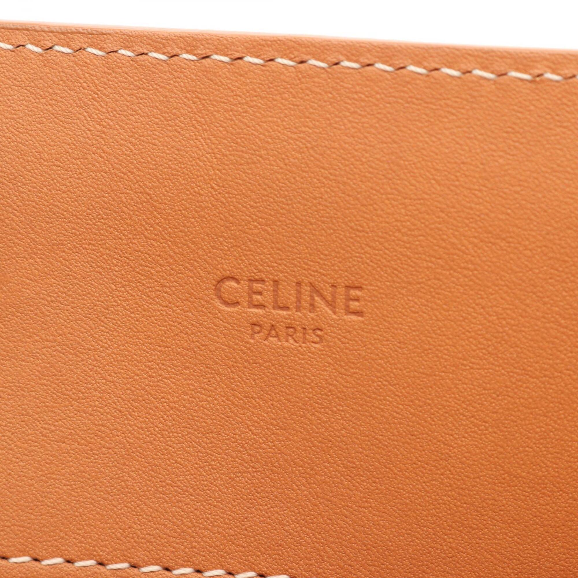 Celine Cabas Brown Ivory Canvas Leather Handbag Tote Bag (Pre-Owned)