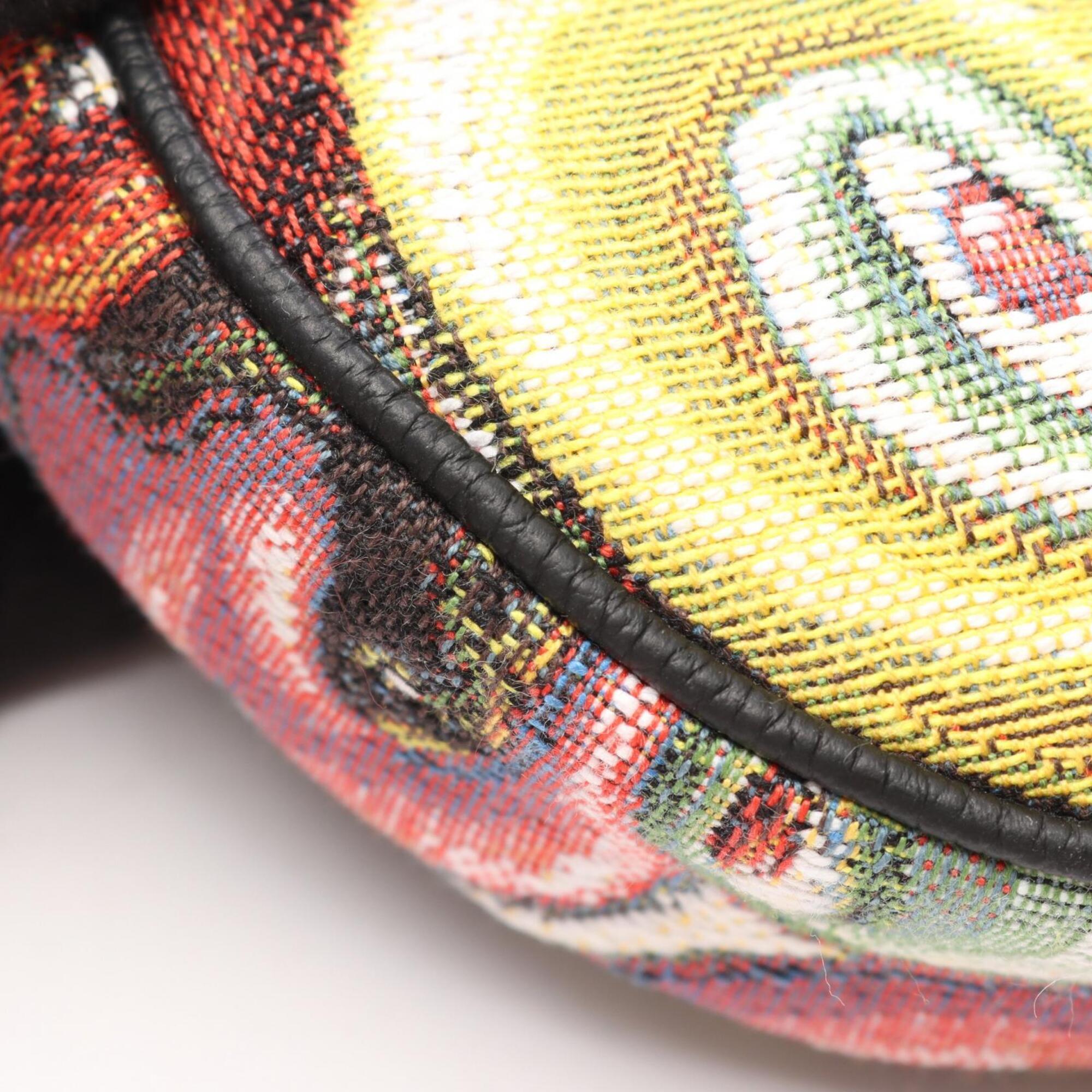 Christian Dior Black Multi-Color Canvas Leather Fanny Pack Sling Bag (Pre-Owned)