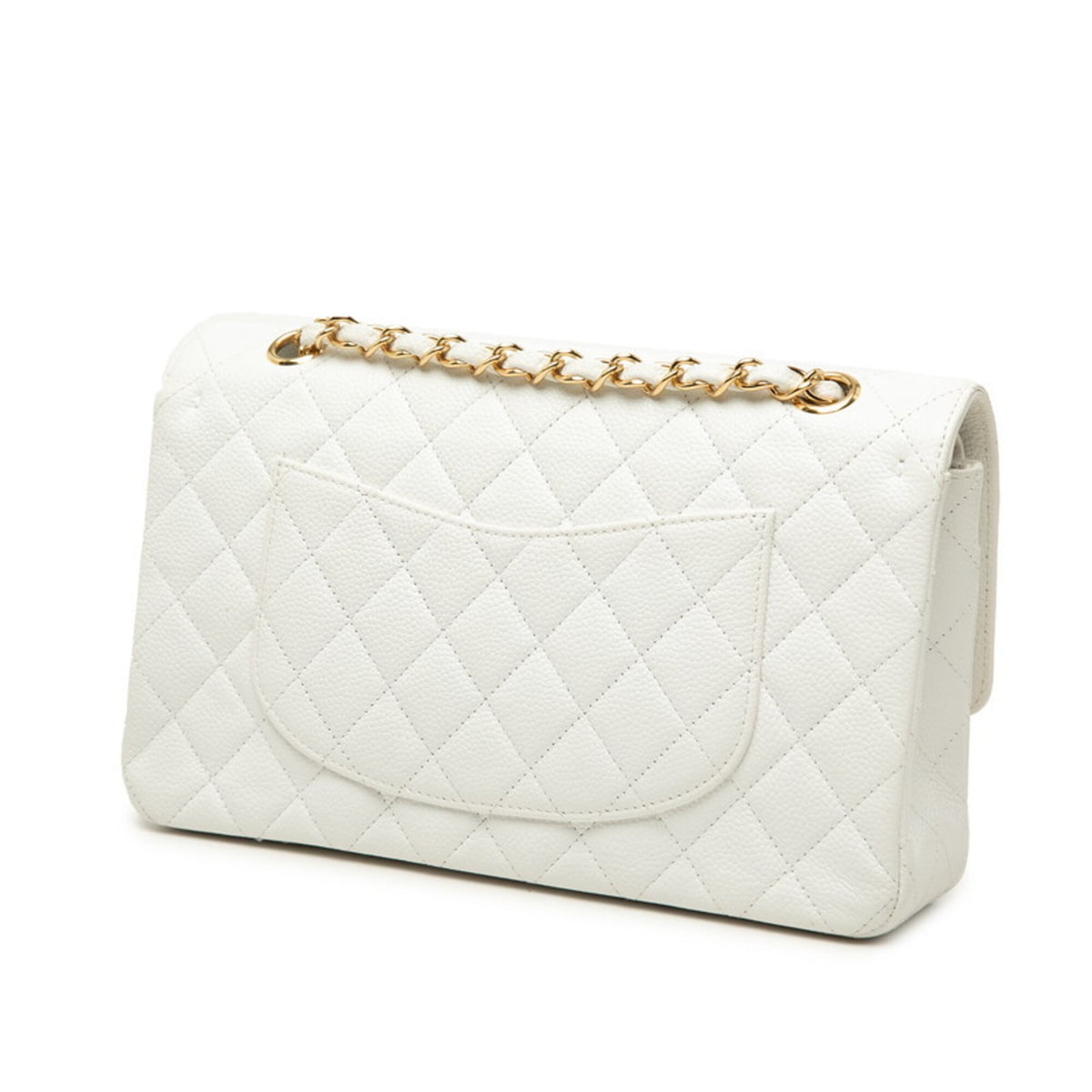 Chanel White Grained Calfskin Shoulder Bag (Pre-Owned)