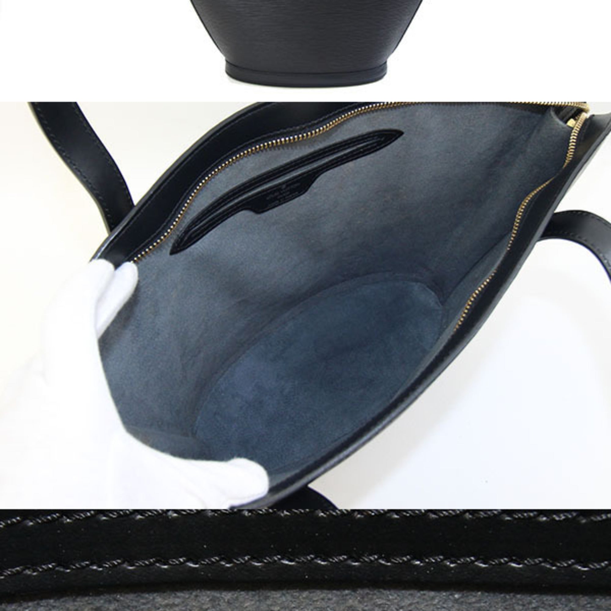 Louis Vuitton Black Noir Leather Tote Bag (Pre-Owned)