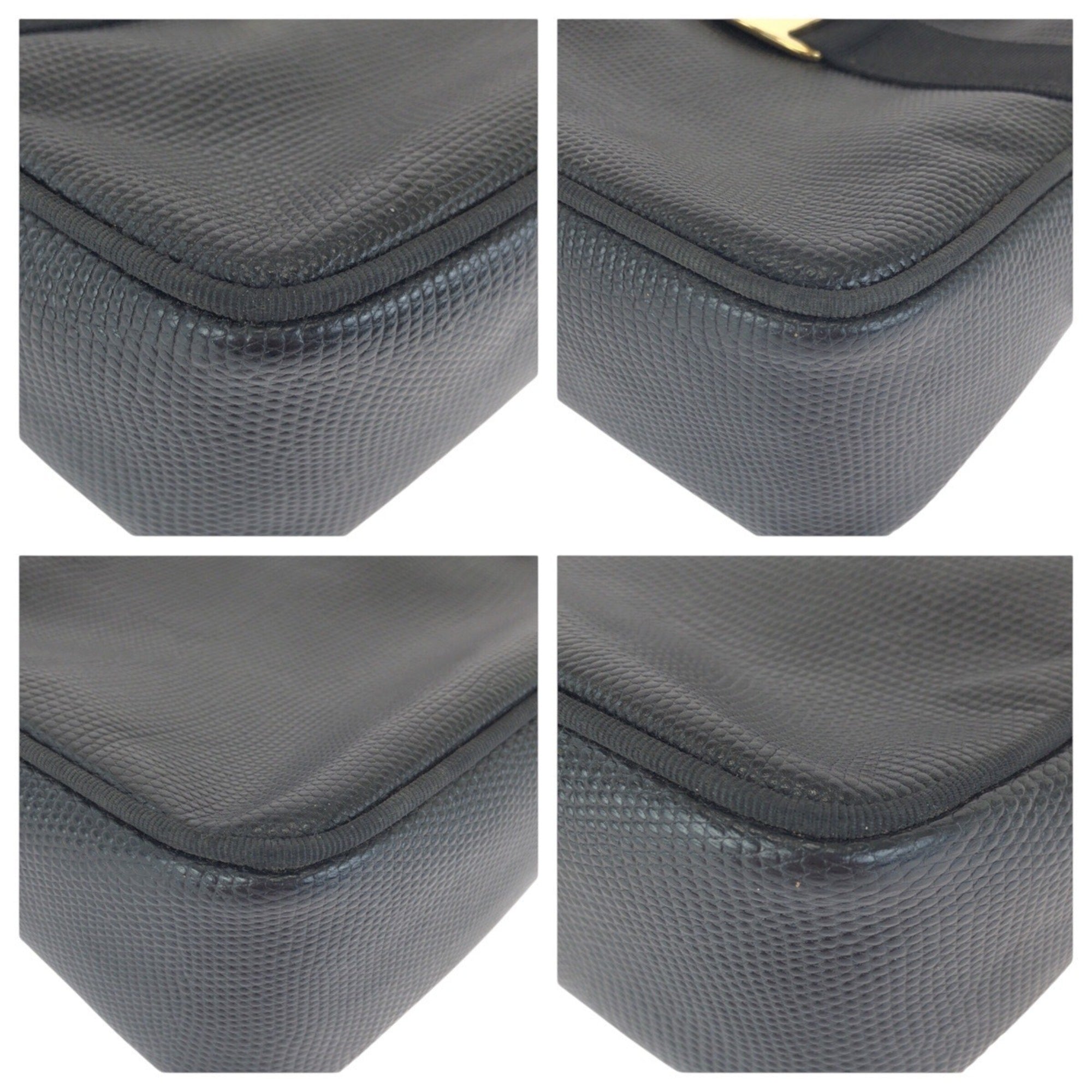 Salvatore Ferragamo Black Leather Pochette Shoulder Bag (Pre-Owned)