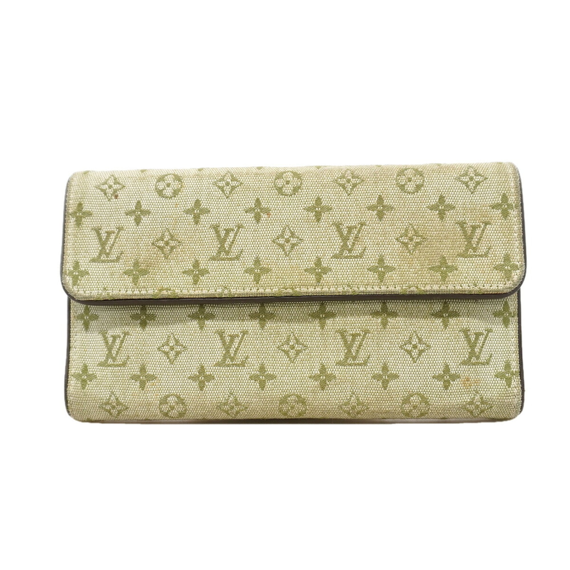 Louis Vuitton Khaki Long Wallet (Tri-Fold) (Pre-Owned)