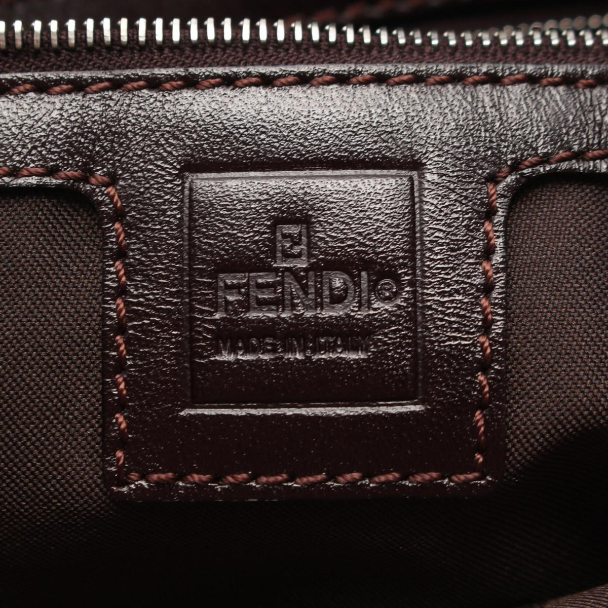 Fendi Zucca Black Brown Canvas Leather Tote Bag (Pre-Owned)