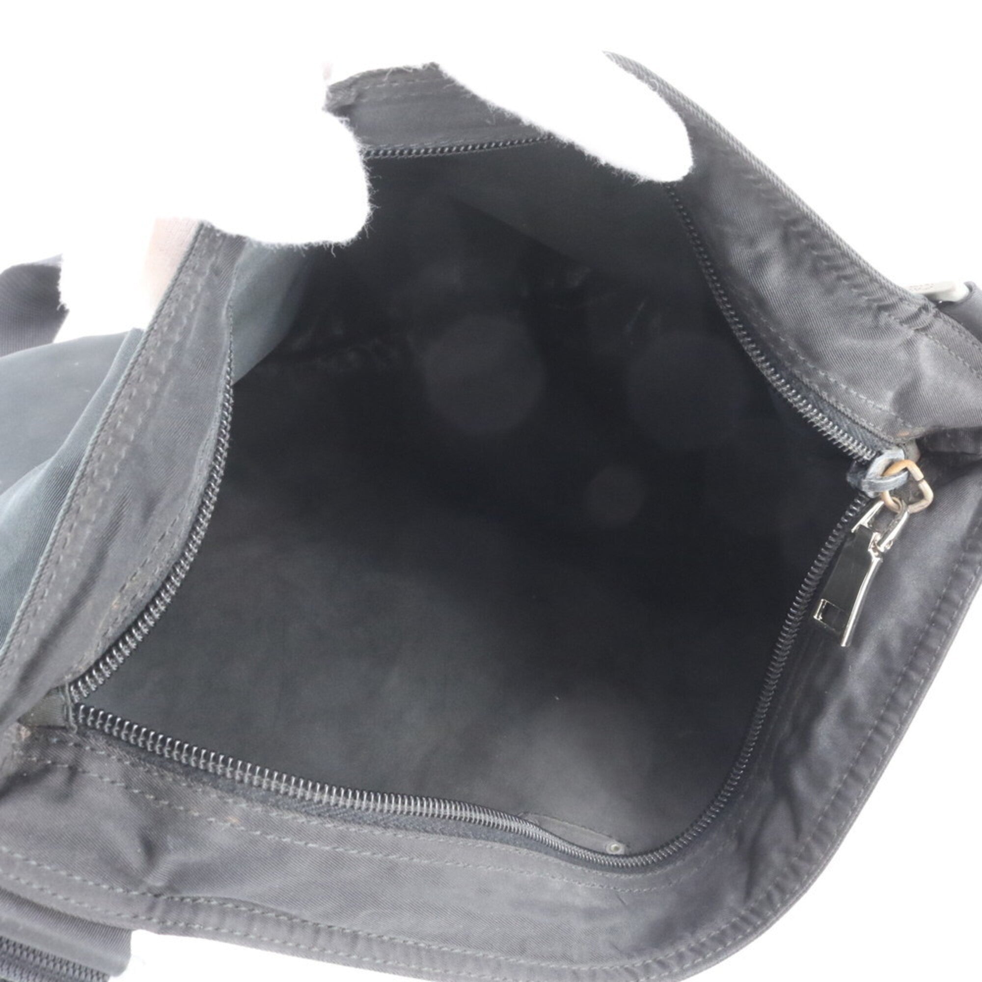 Prada Black Nylon Leather Shoulder Bag (Pre-Owned)