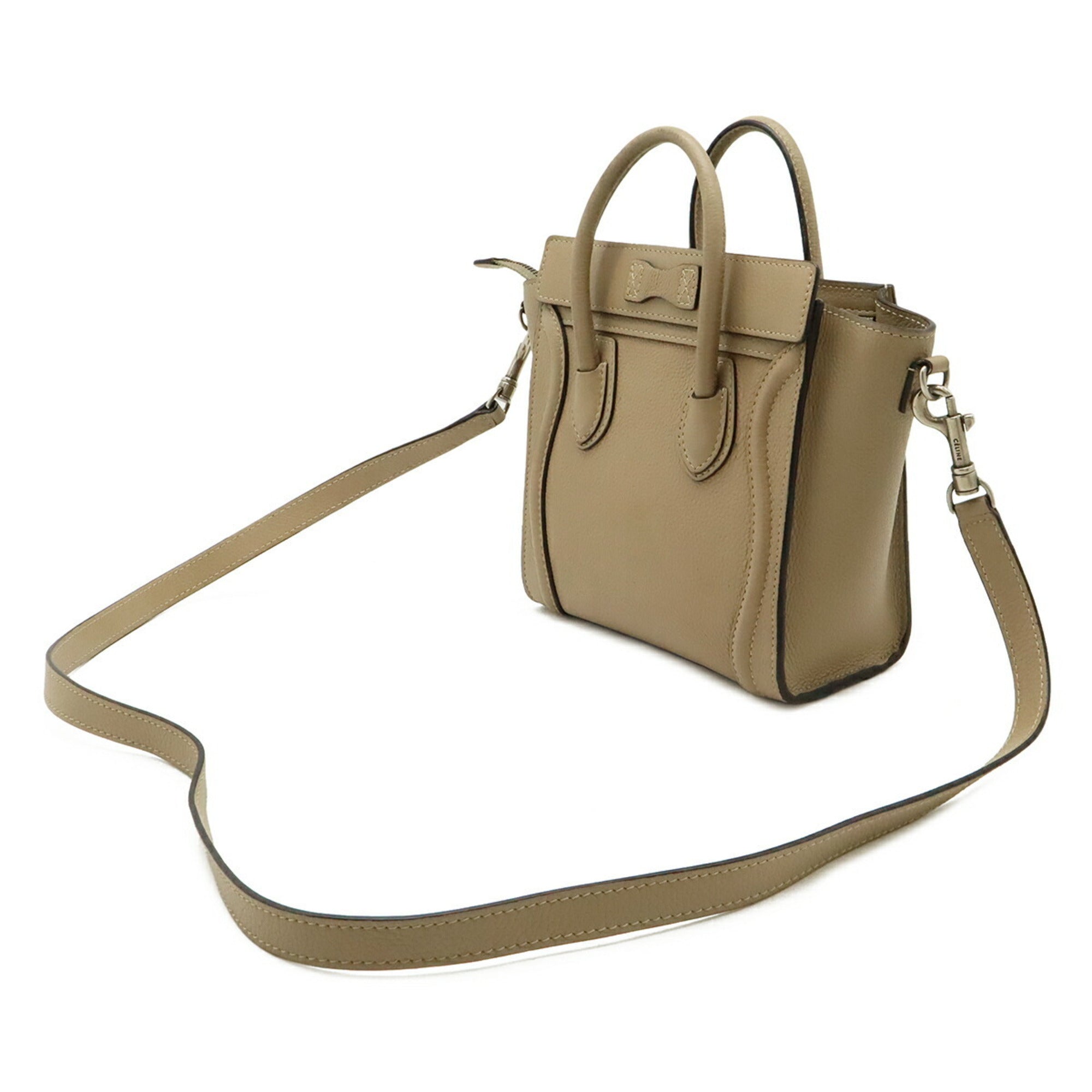 Celine Beige Leather Handbag Shoulder Bag (Pre-Owned)