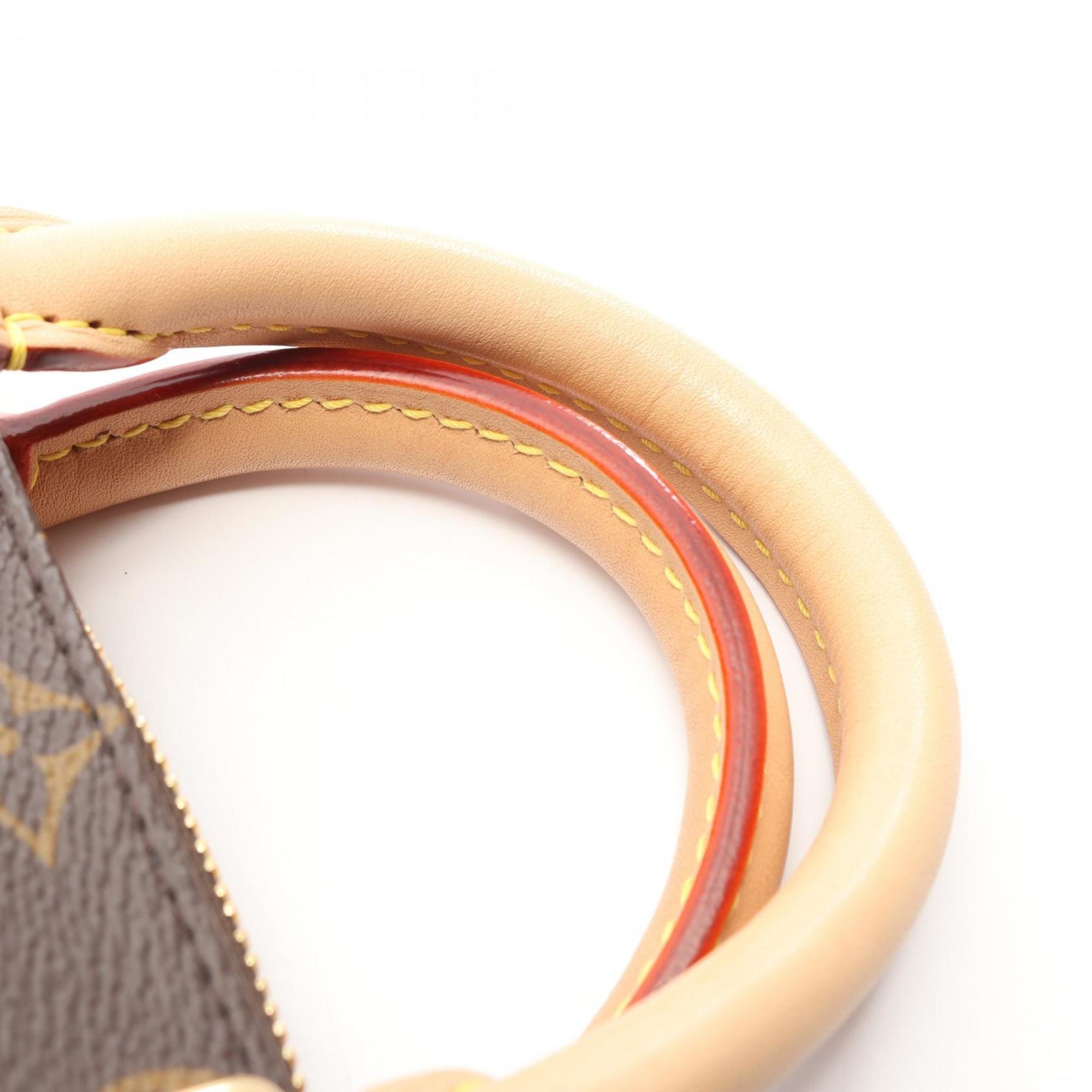 Louis Vuitton Beige Brown Monogram Coated Canvas Leather Handbag (Pre-Owned)