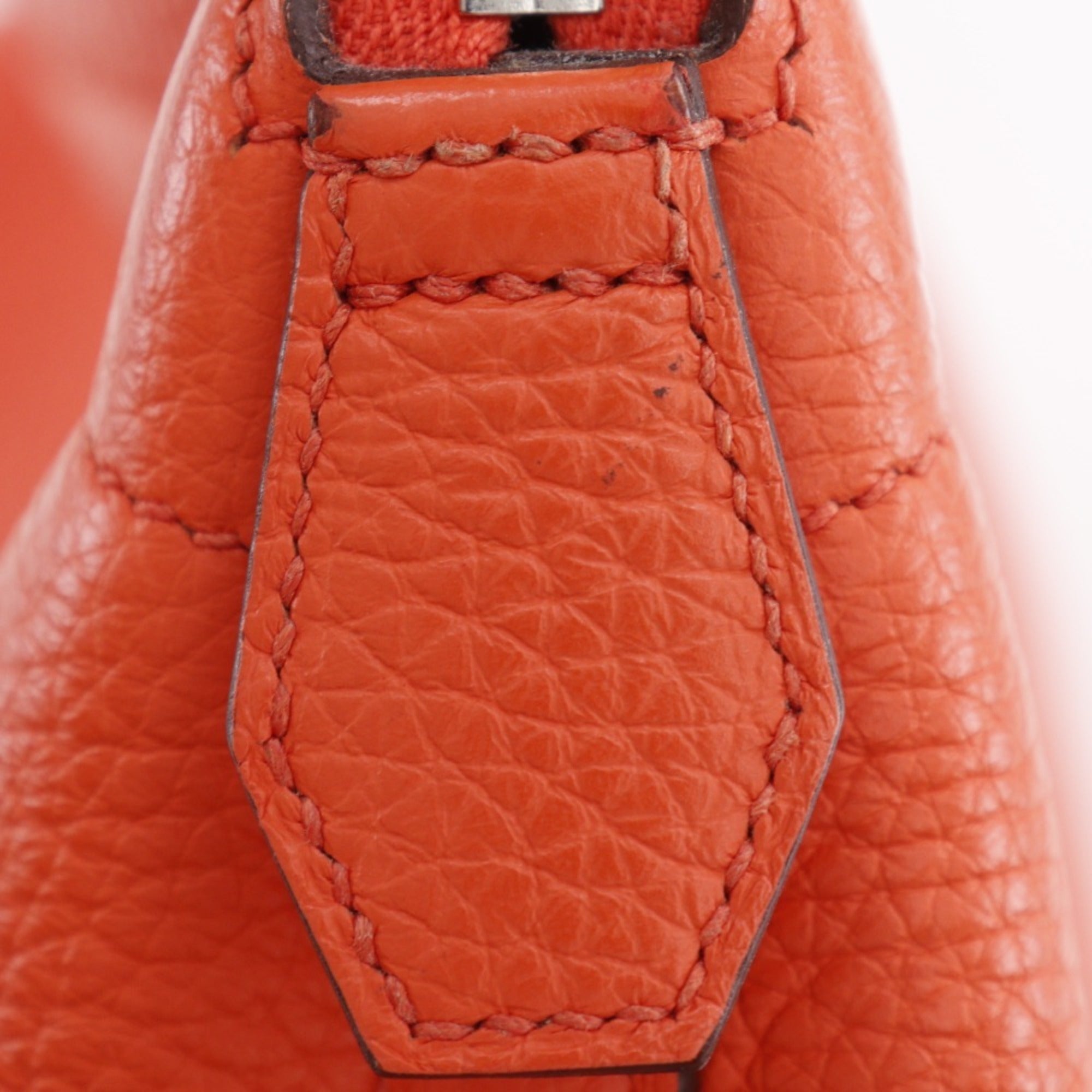 Hermes Bolide Orange Taurillon Clemence Leather Handbag (Pre-Owned)
