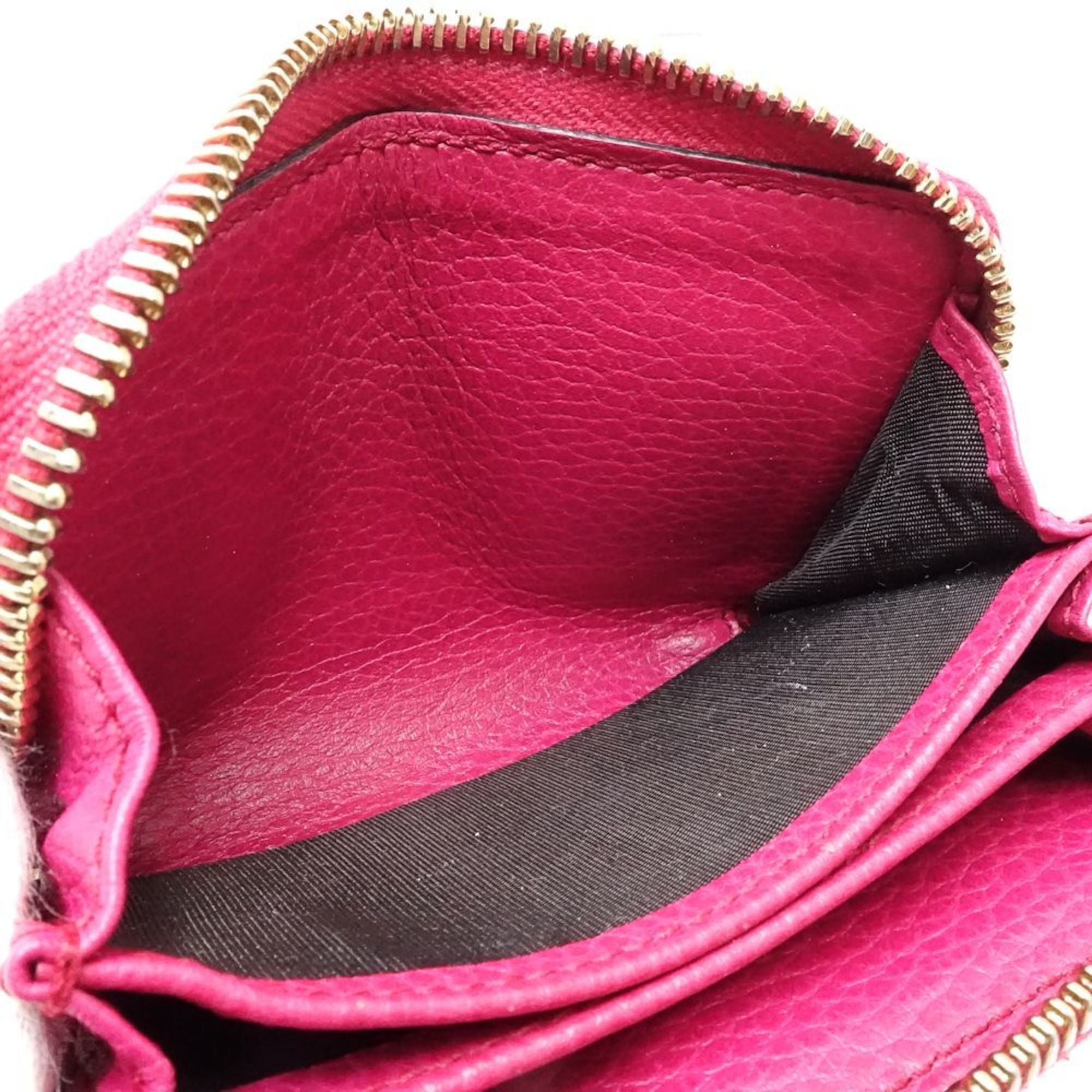 Gucci Pink Leather Coin Purse/Coin Case (Pre-Owned)