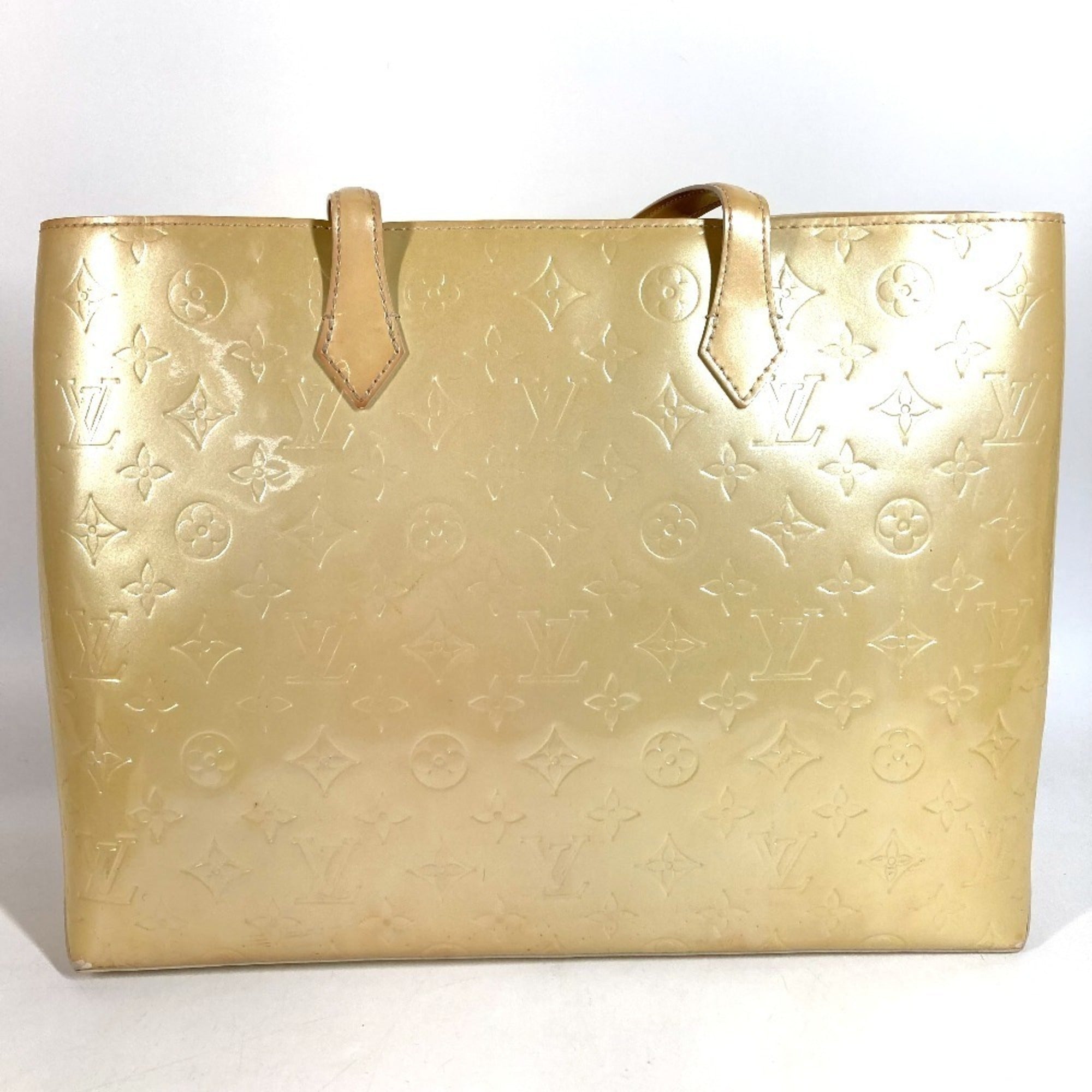 Louis Vuitton Beige Monogram Vernis Handbag Shoulder Bag Tote Bag (Pre-Owned)