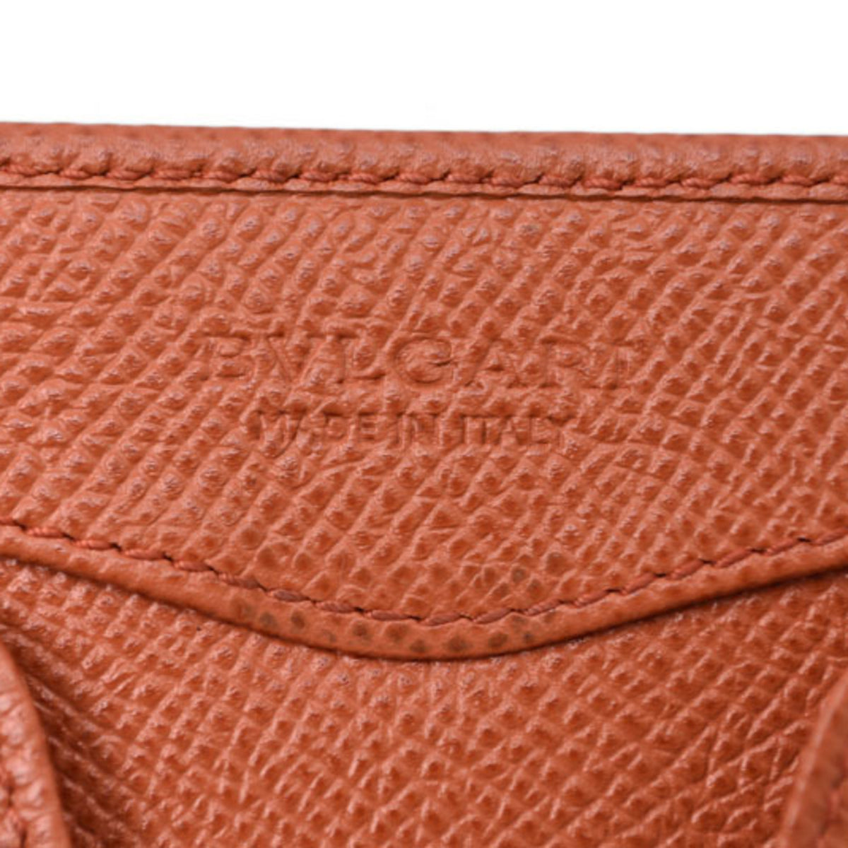 Bvlgari Orange Leather Coin Purse/Coin Case (Pre-Owned)