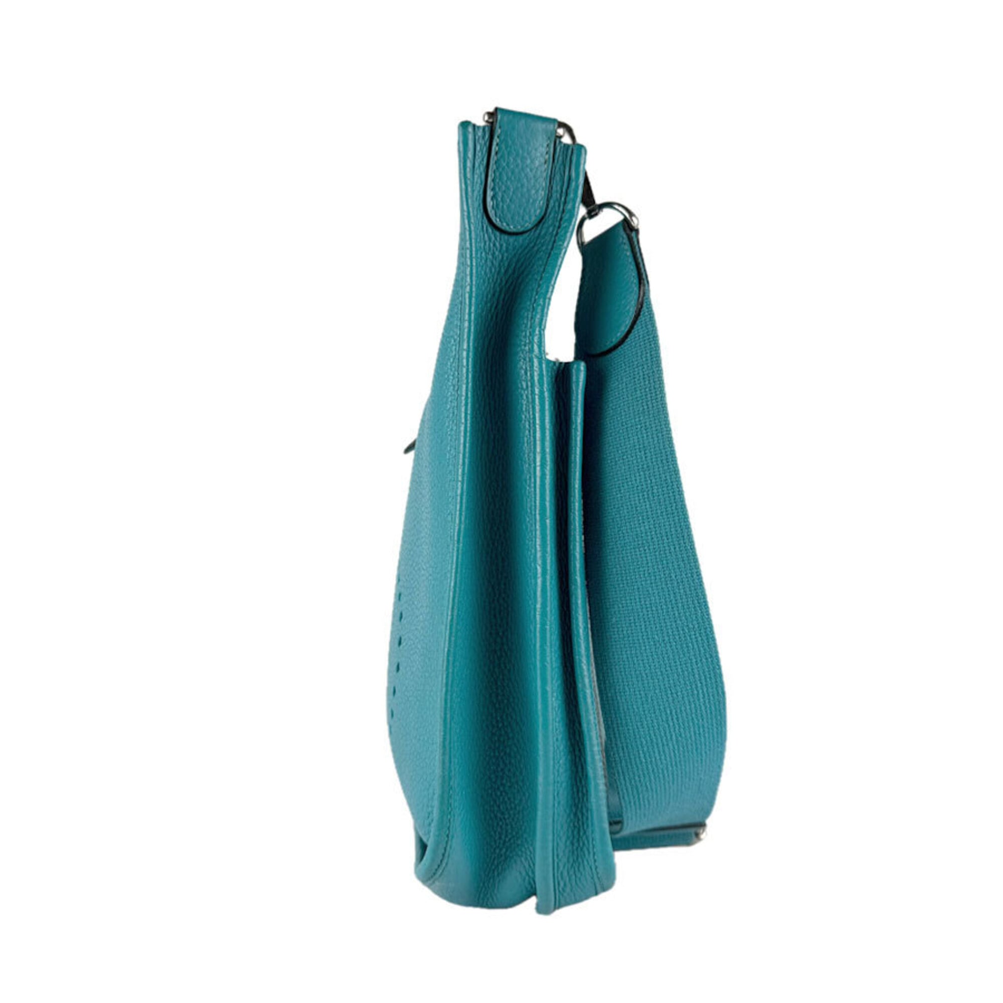 Hermes Blue Leather Shoulder Bag (Pre-Owned)