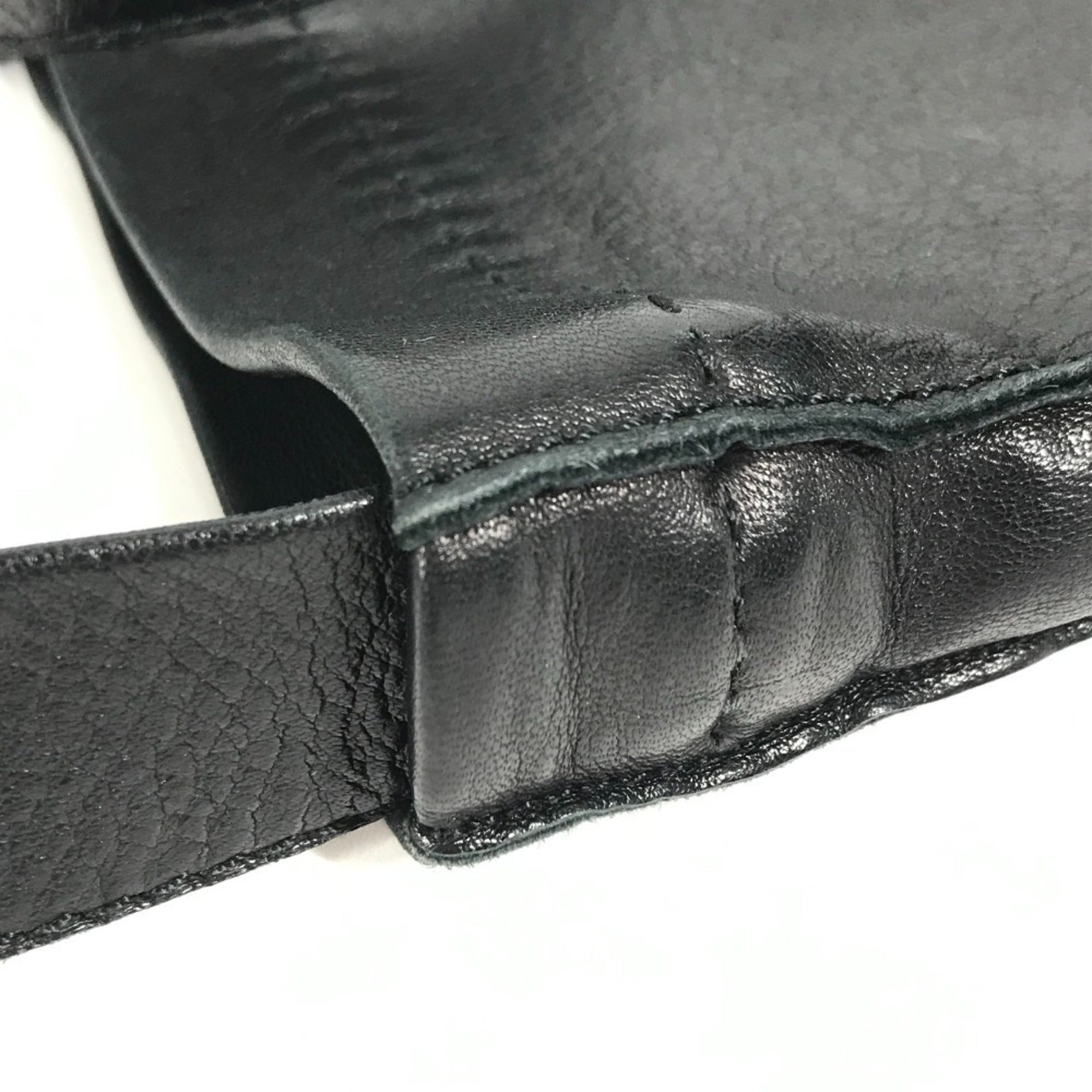 Hermes Toudou Black Leather Pochette Shoulder Bag (Pre-Owned)