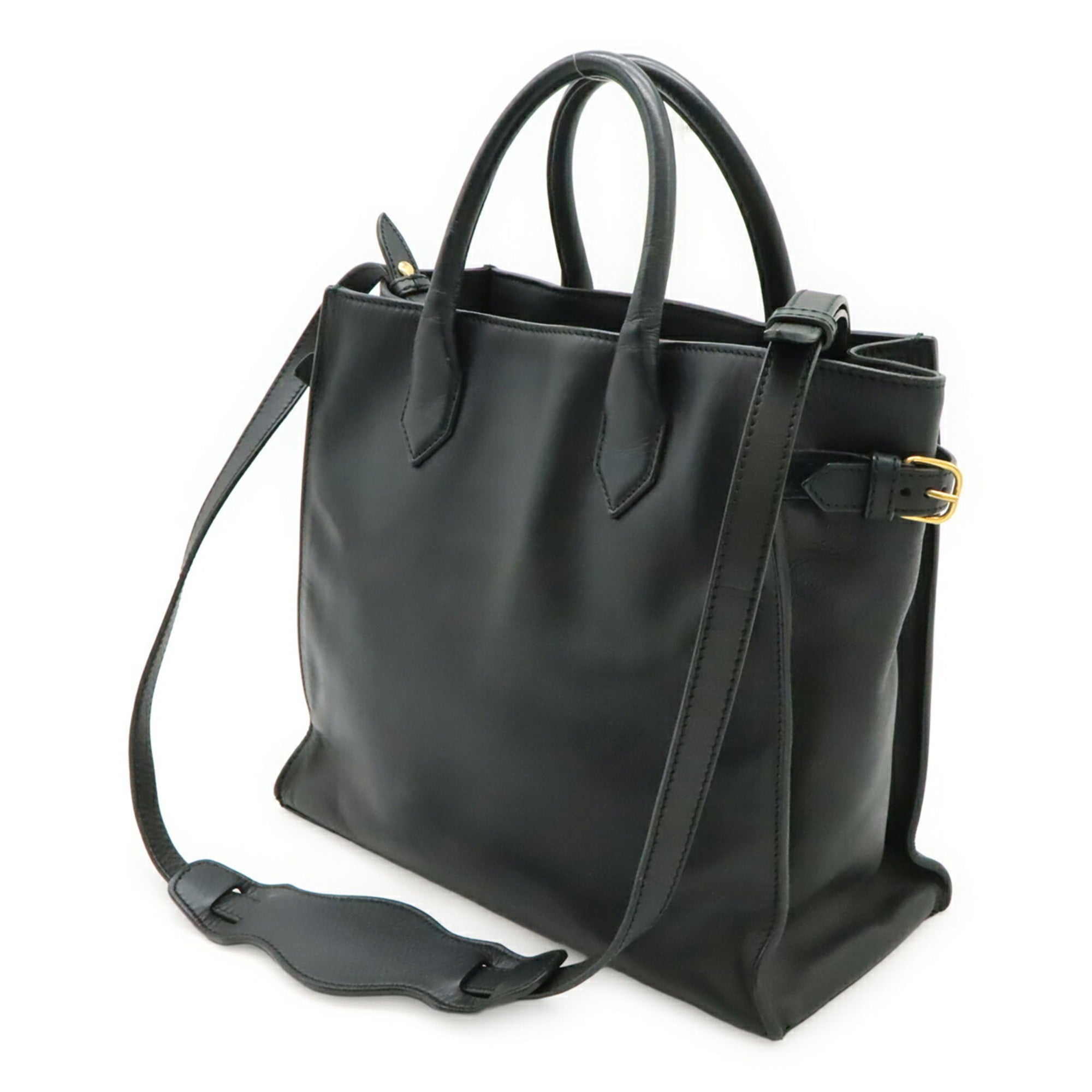 Balenciaga Dark Green Leather Handbag Shoulder Bag (Pre-Owned)