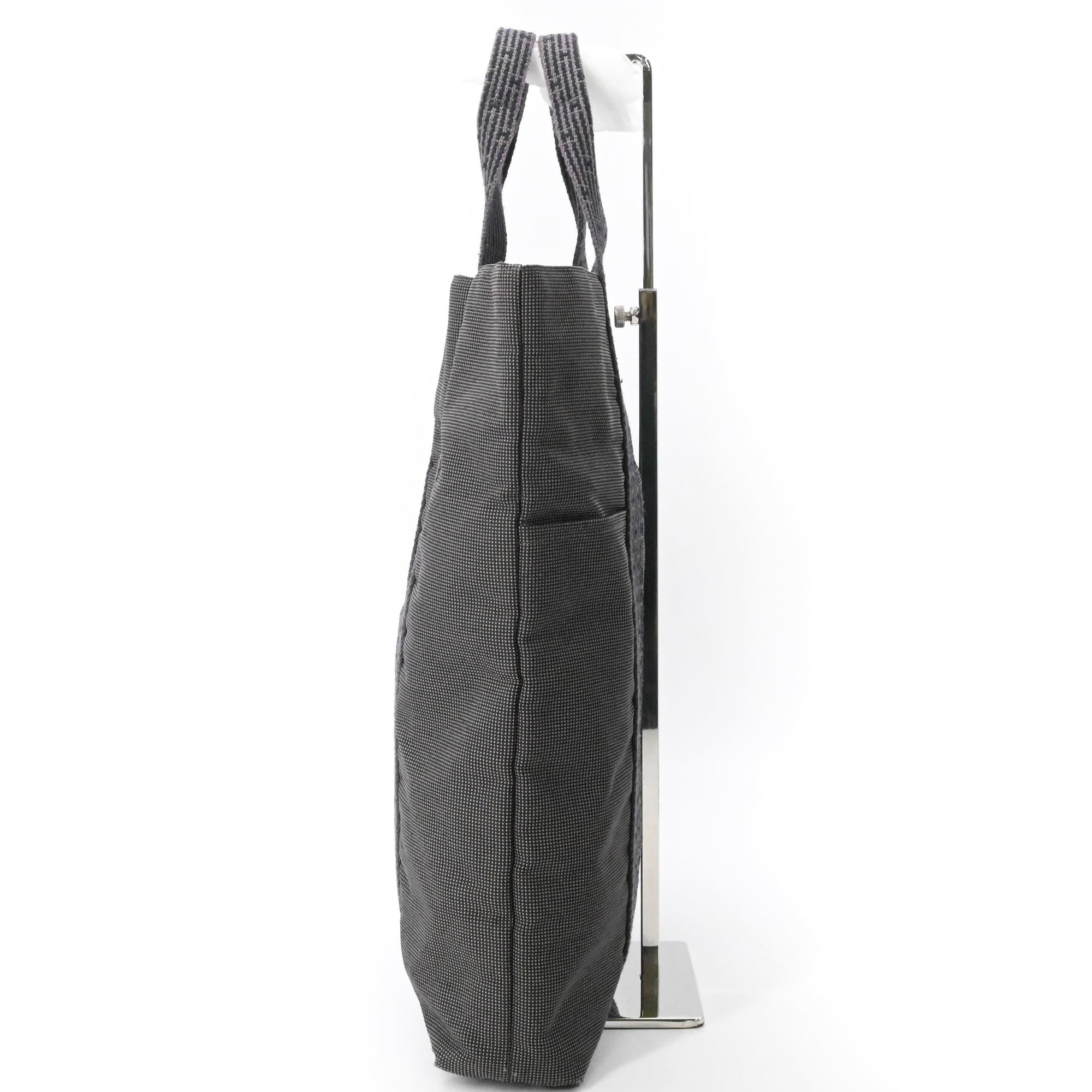 Hermes Her Line Gray Canvas Handbag Tote Bag (Pre-Owned)