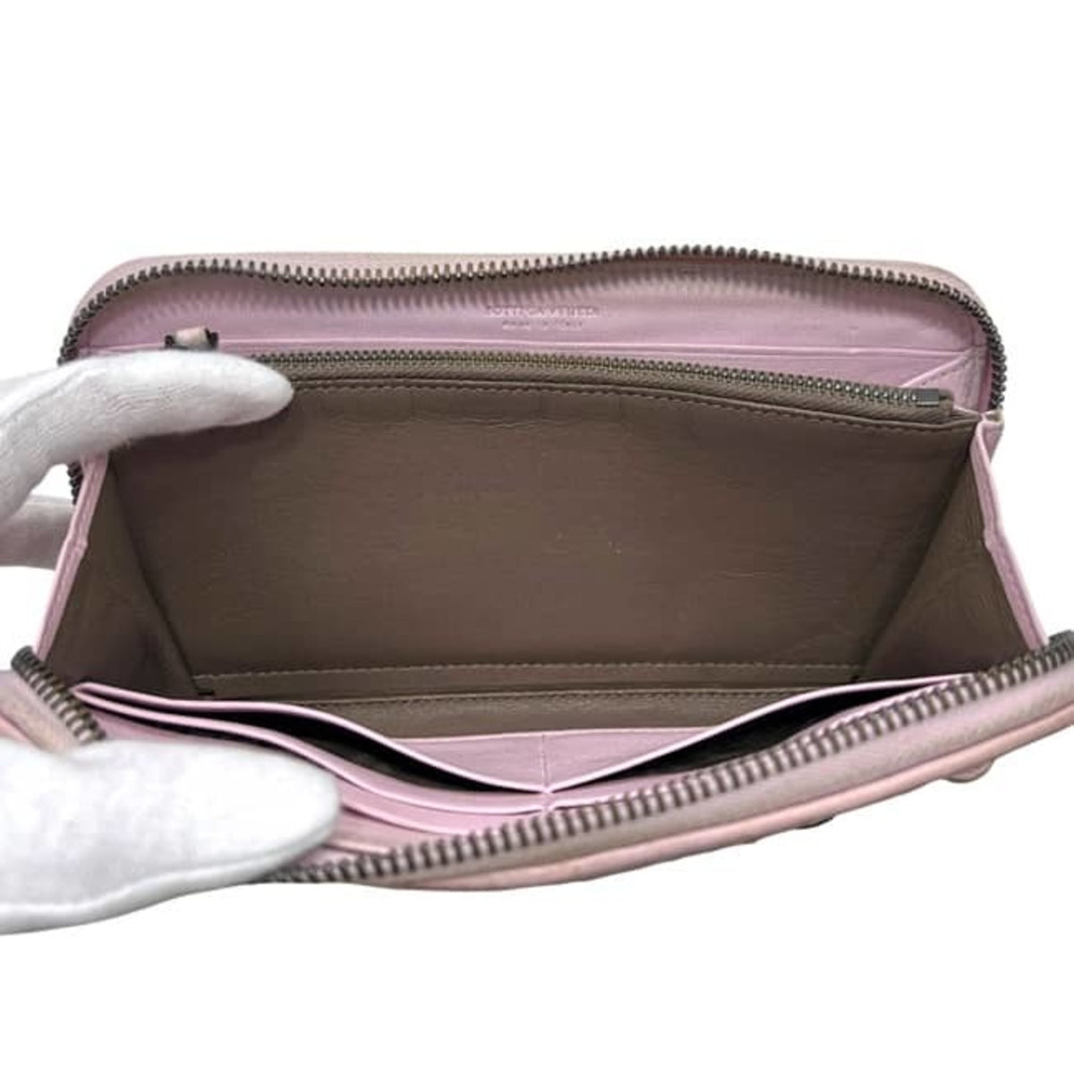 Bottega Veneta Pink Leather Long Wallet (Bi-Fold) (Pre-Owned)