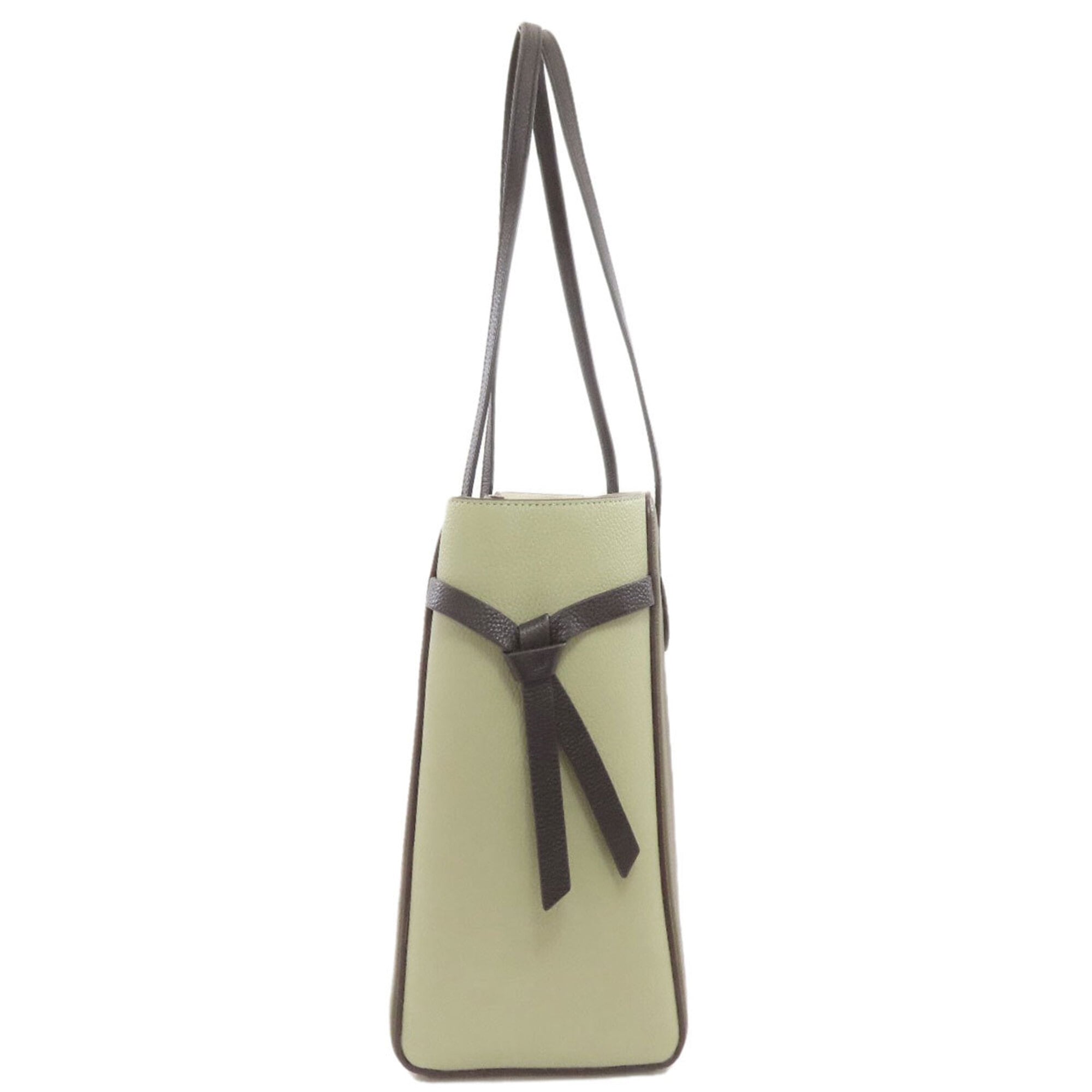 Kate Spade Black Khaki Leather Tote Bag (Pre-Owned)
