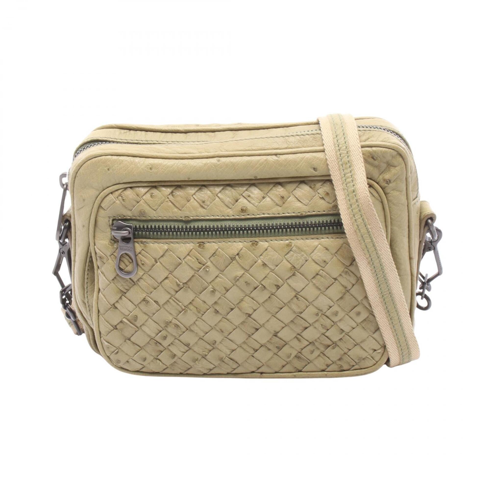 Bottega Veneta Green Leather Handbag Shoulder Bag (Pre-Owned)