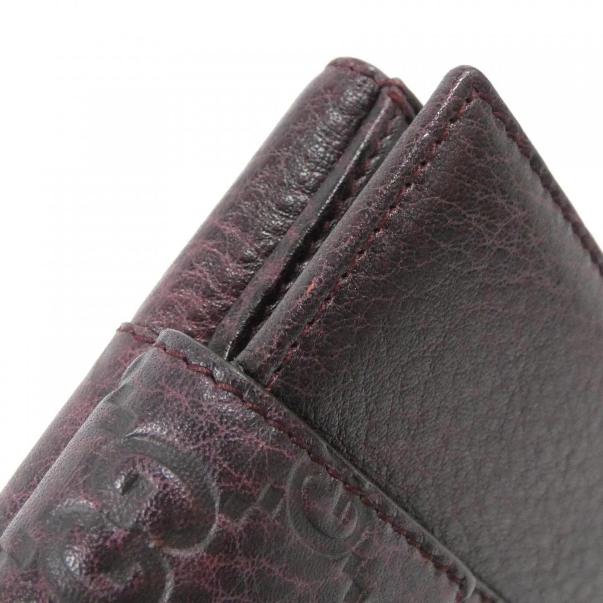 Gucci Bordeaux Leather Gg Leather Wallet (Bi-Fold) (Pre-Owned)