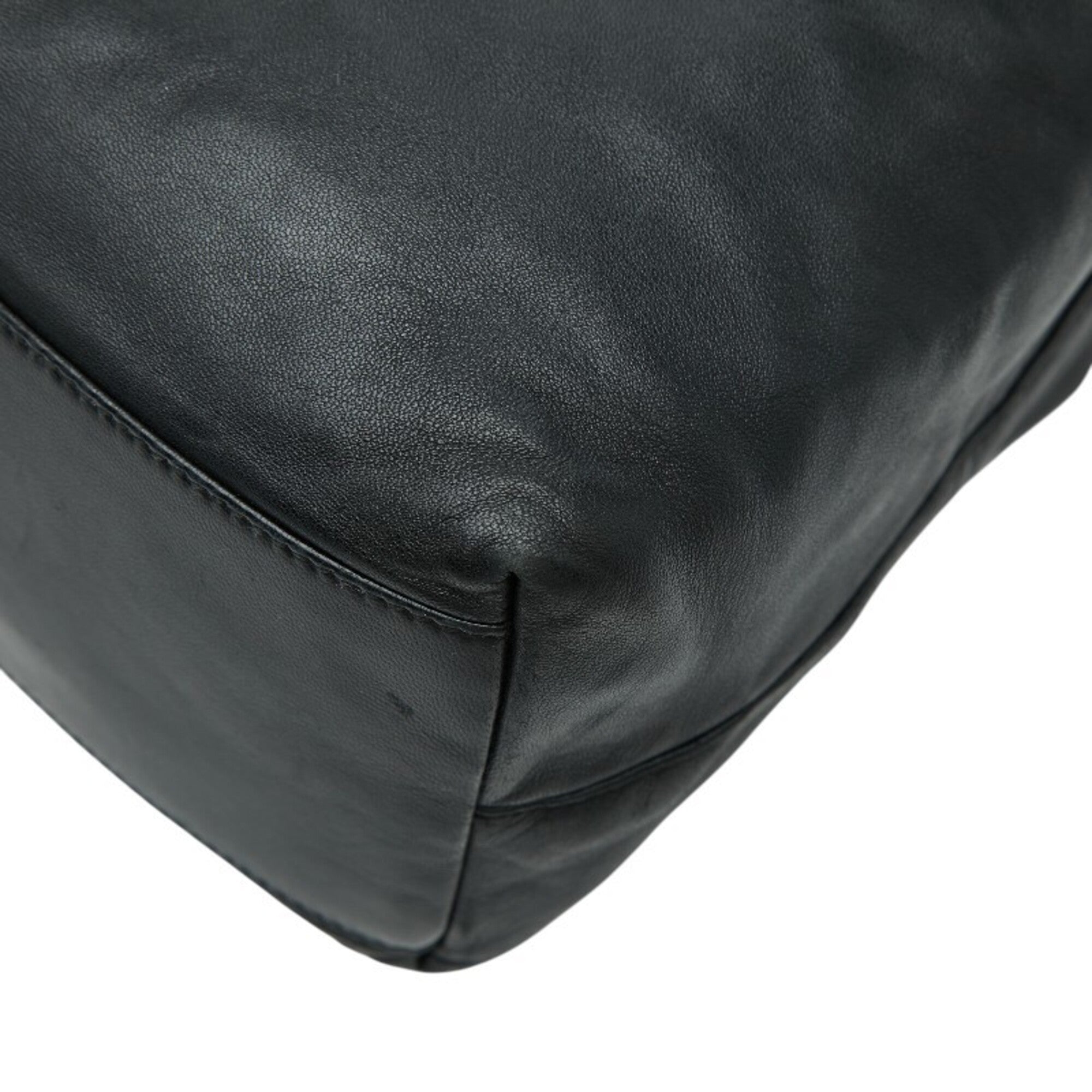 Prada Black Leather Plastic Handbag Tote Bag (Pre-Owned)