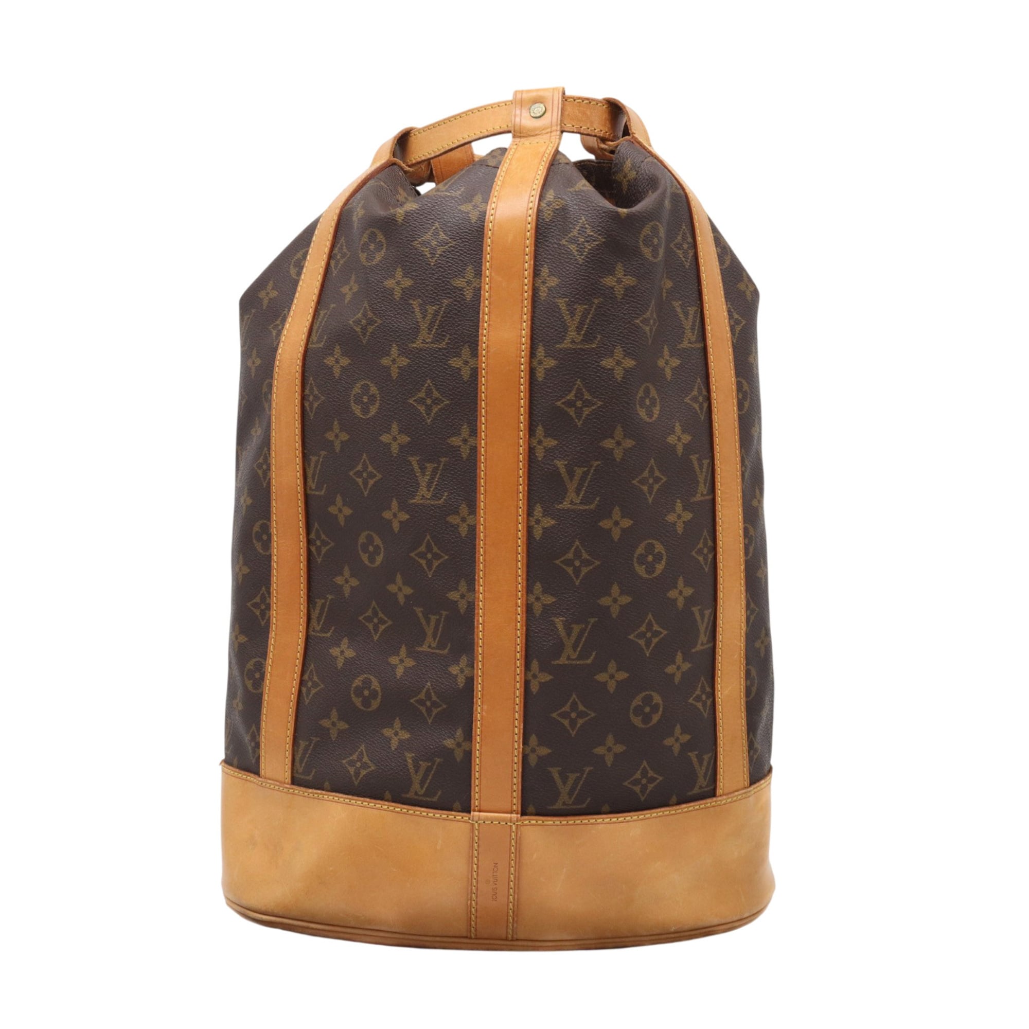 Louis Vuitton Beige Brown Coated Canvas Leather Pouch Shoulder Bag (Pre-Owned)