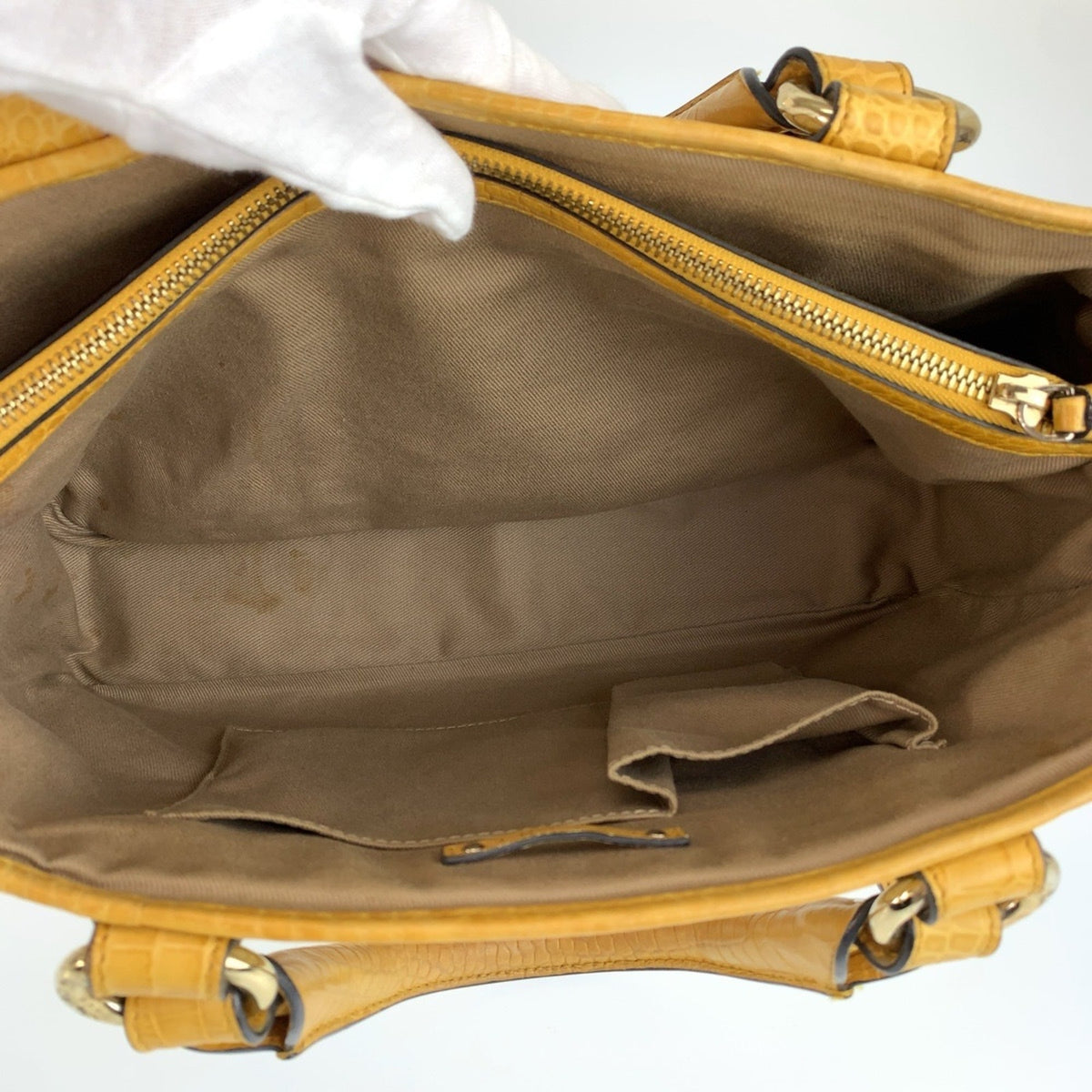 Celine Yellow Canvas Leather Handbag Tote Bag (Pre-Owned)