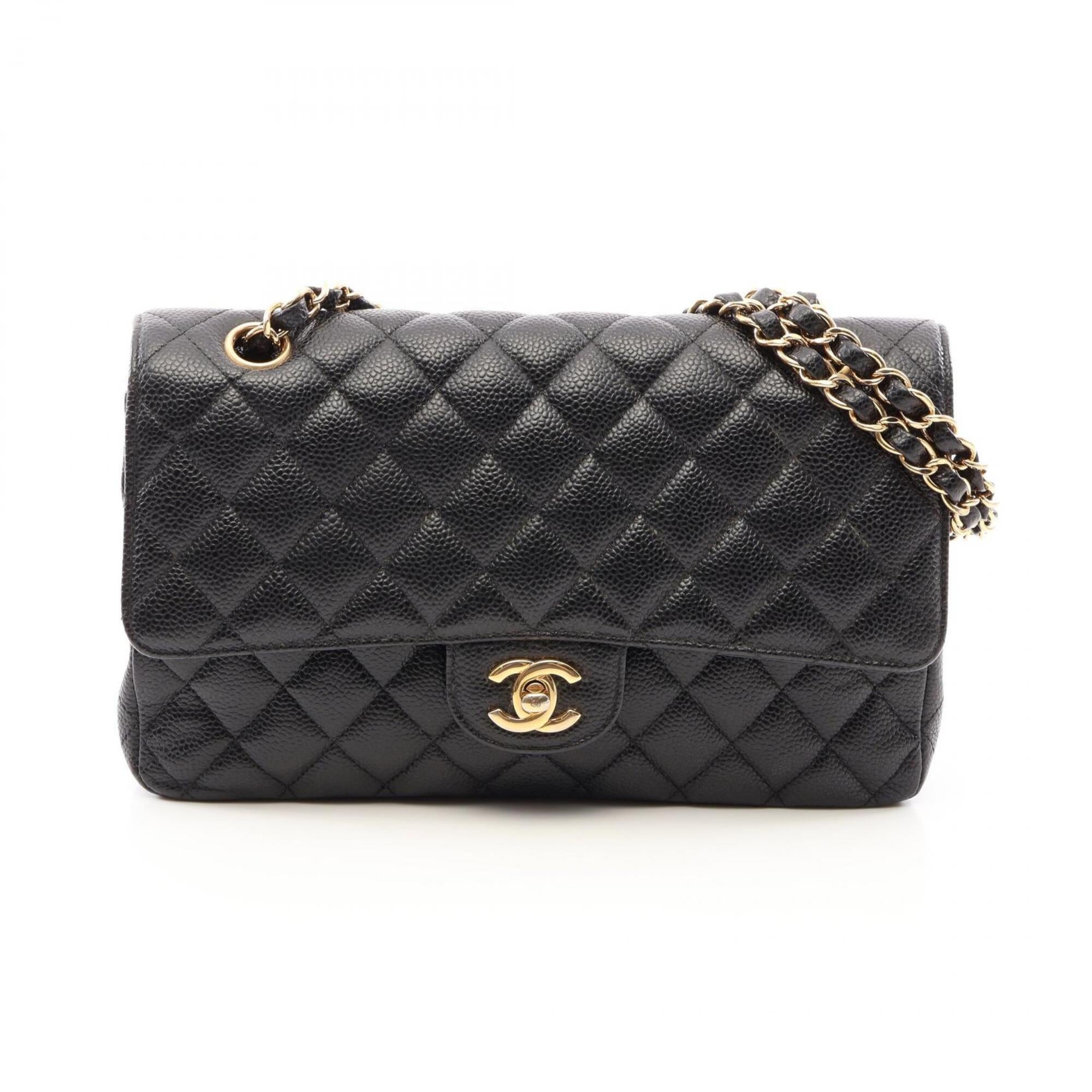Chanel Black Grained Calfskin Handbag Shoulder Bag (Pre-Owned)