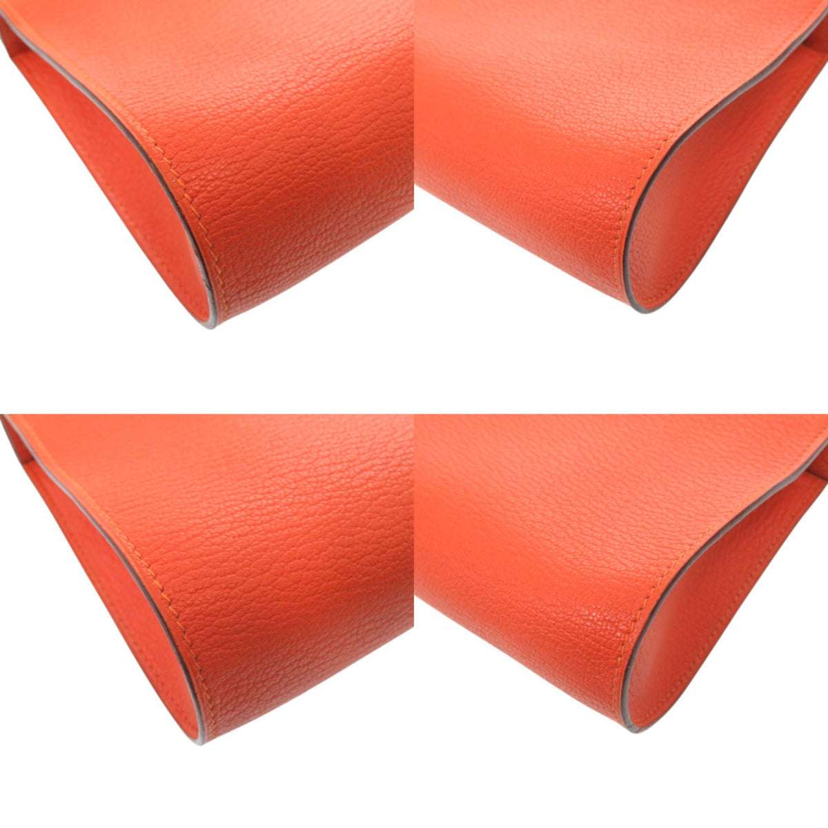 Hermes Orange Chevre Leather Pouch (Pre-Owned)
