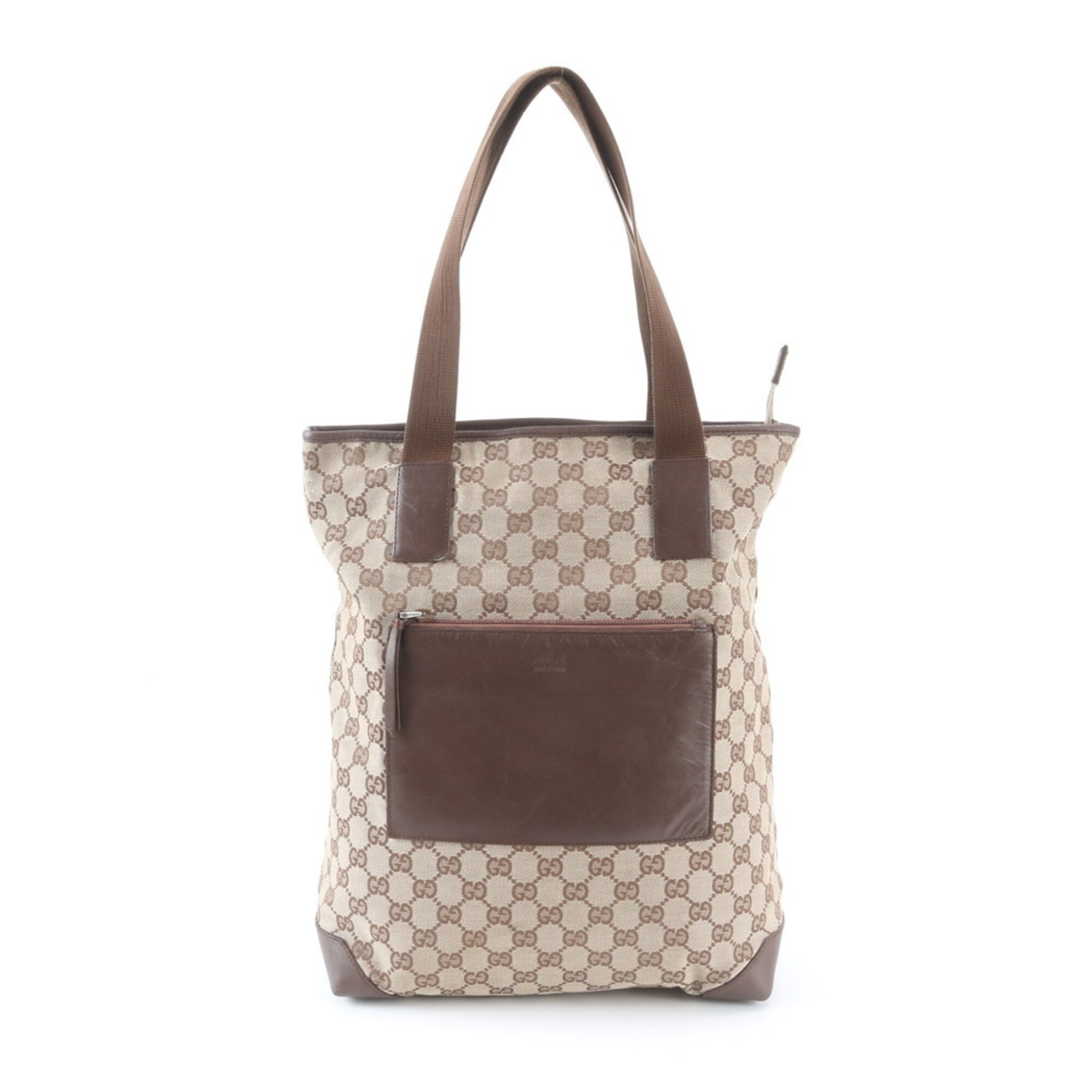 Gucci Black Brown Gg Canvas Handbag Tote Bag (Pre-Owned)