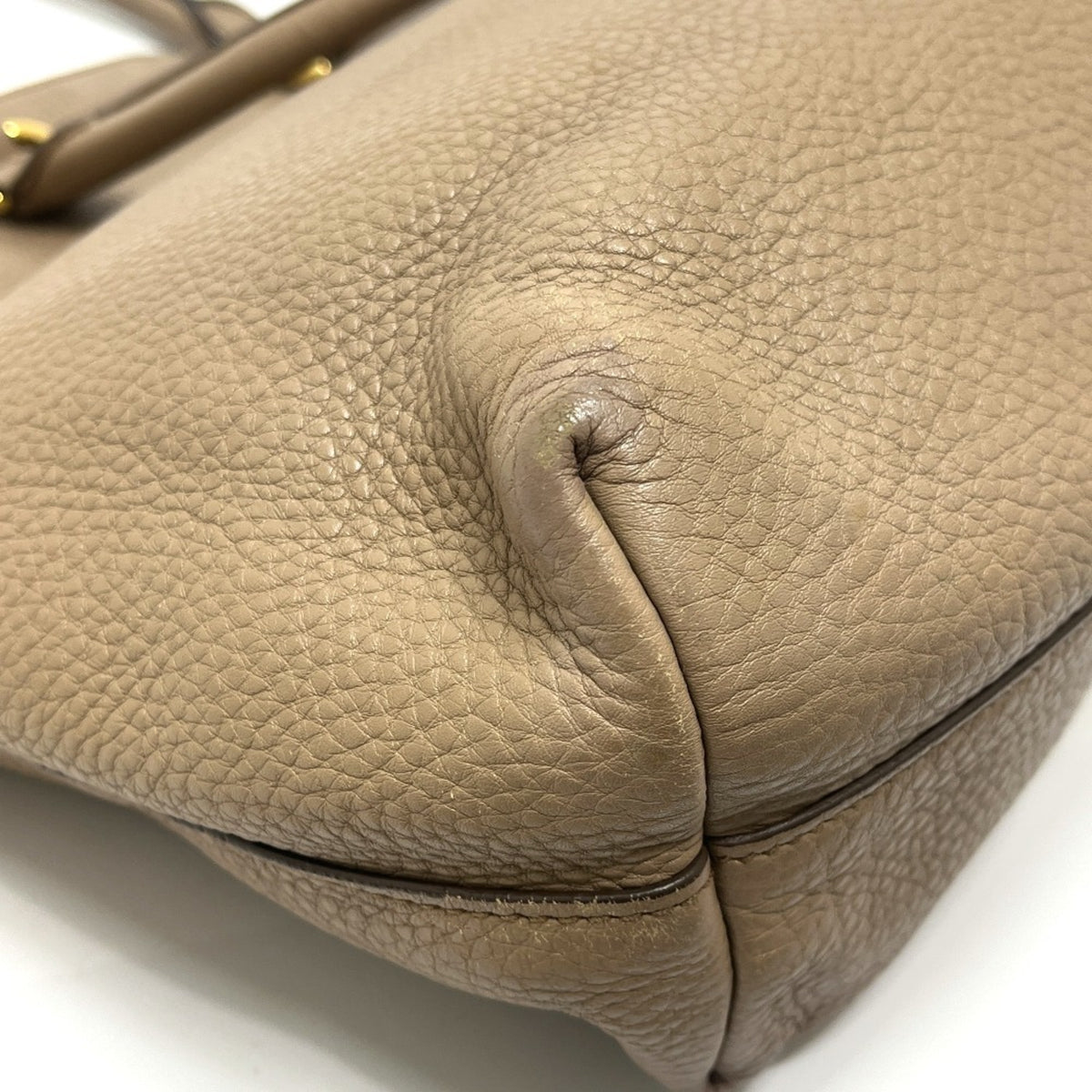 Prada Beige Nylon Leather Handbag Tote Bag (Pre-Owned)