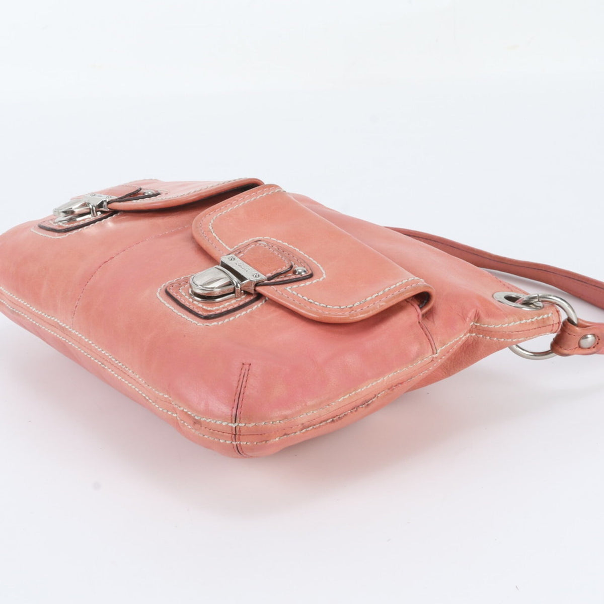 Coach Pink Leather Handbag Shoulder Bag Tote Bag (Pre-Owned)