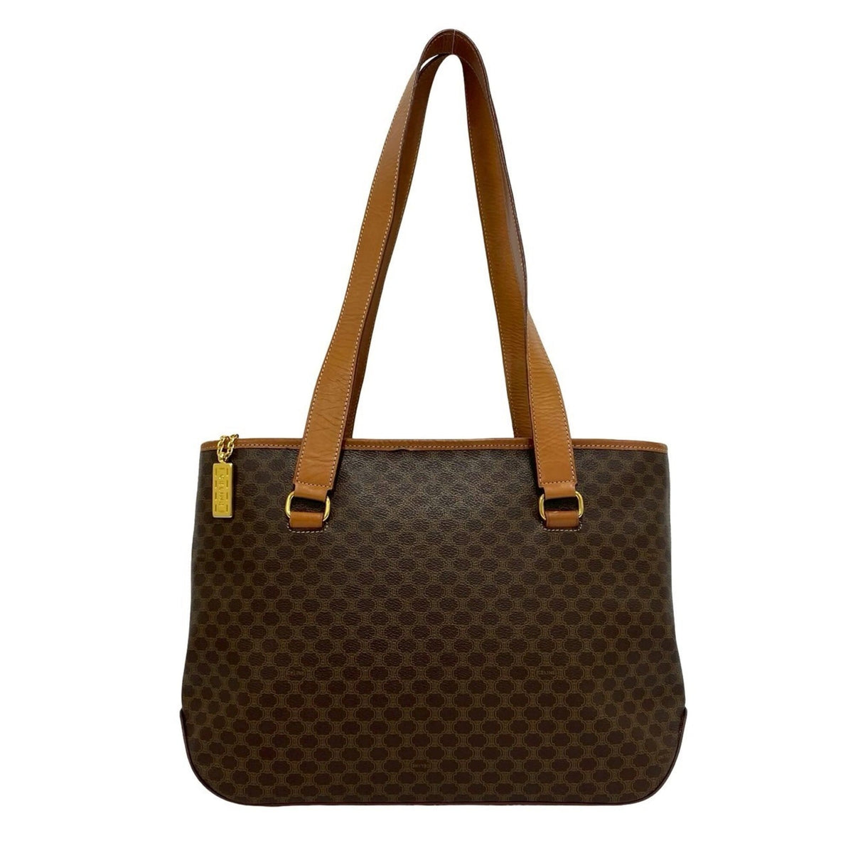 Celine Brown Leather Pvc Handbag Tote Bag (Pre-Owned)