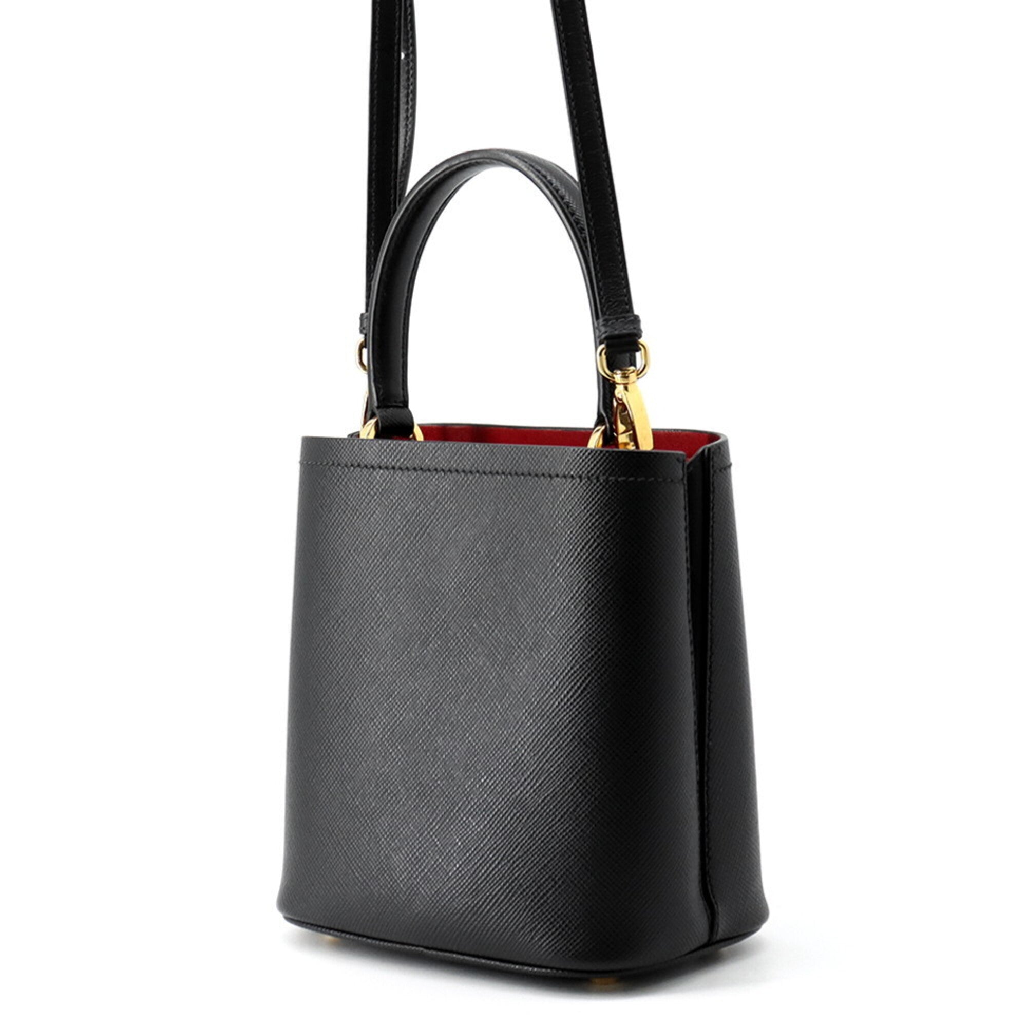 Prada Black Leather Handbag Shoulder Bag (Pre-Owned)