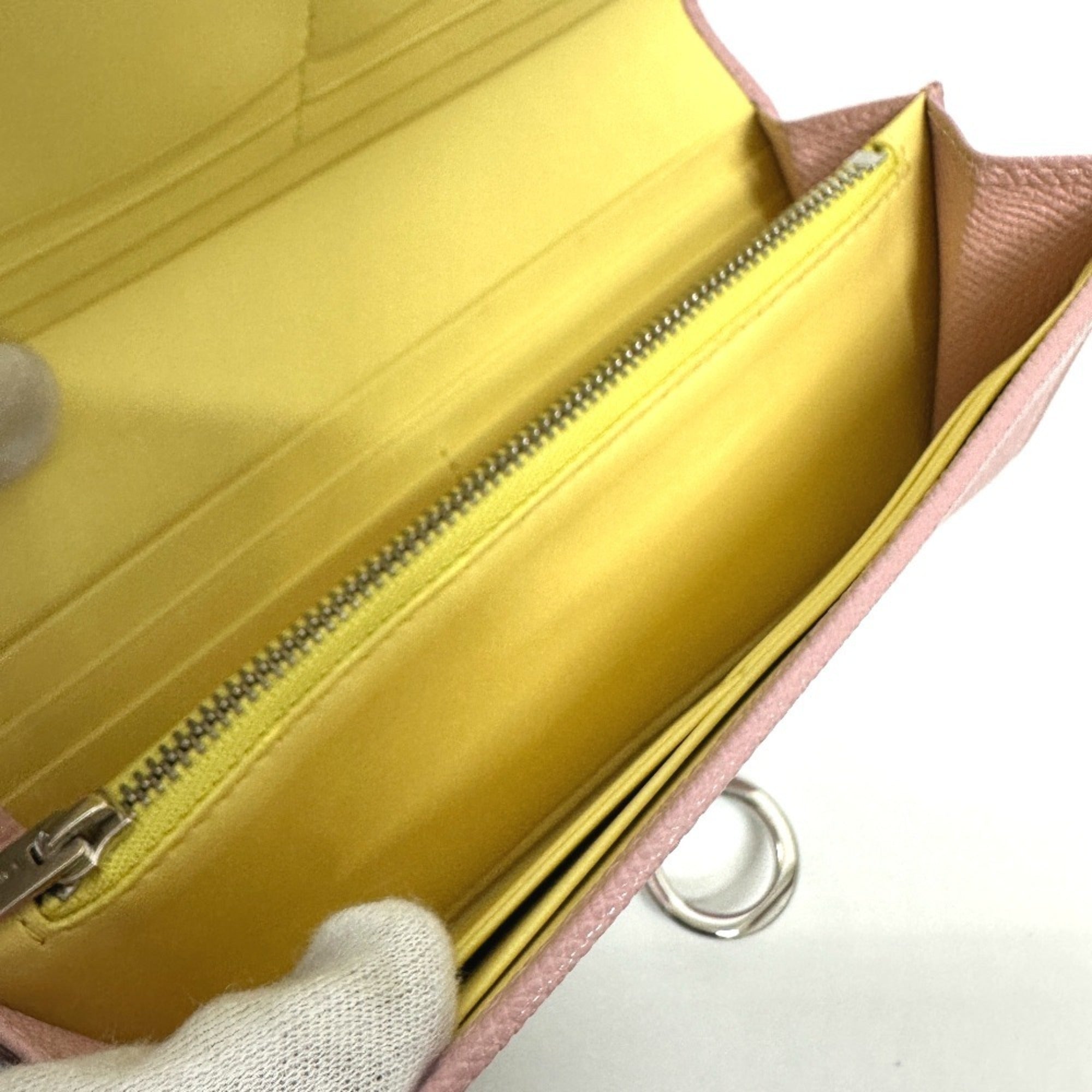 Bvlgari Pink Leather Coin Purse/Coin Case (Pre-Owned)
