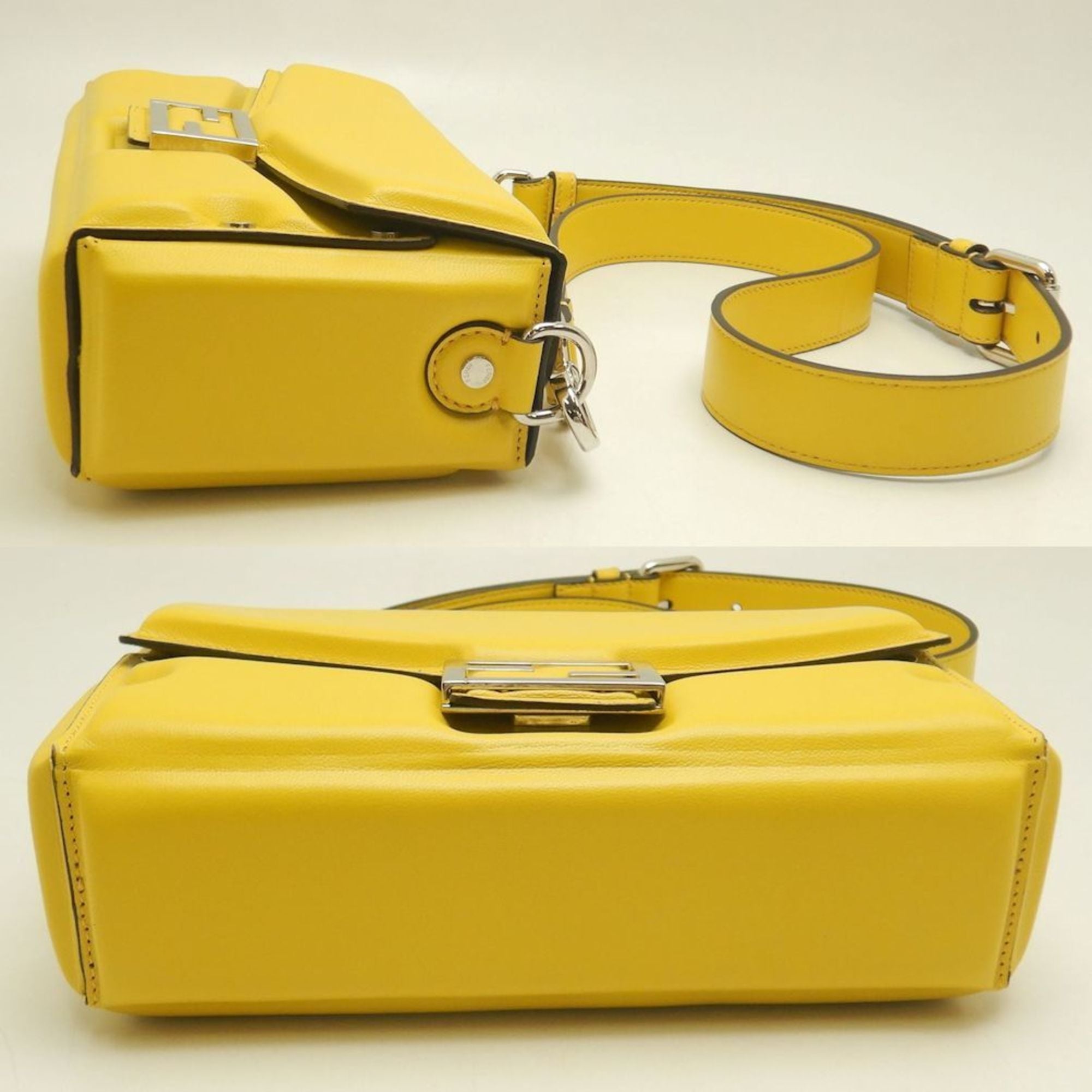 Fendi Yellow Leather Shoulder Bag (Pre-Owned)