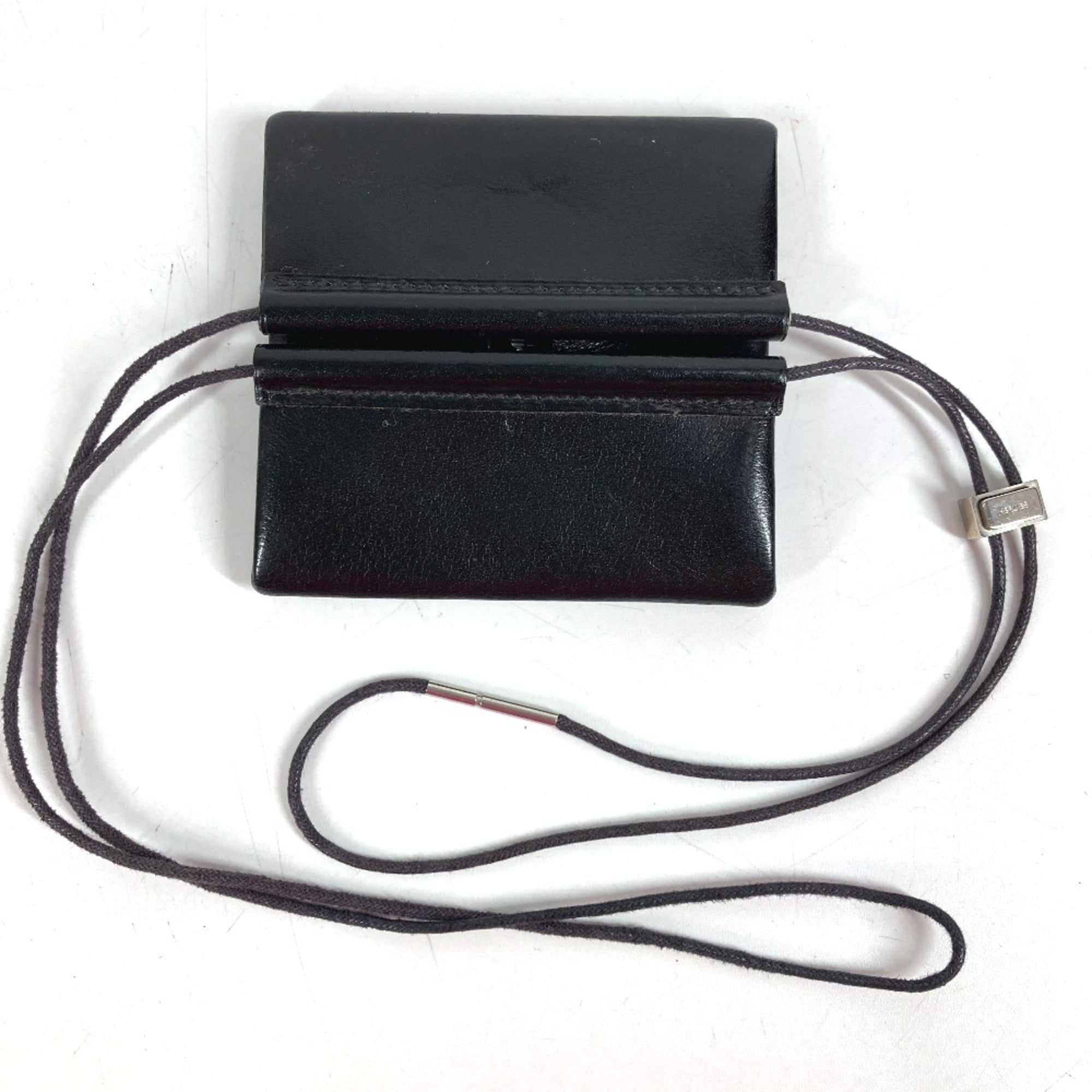 Hermes Black Leather Coin Purse/Coin Case (Pre-Owned)