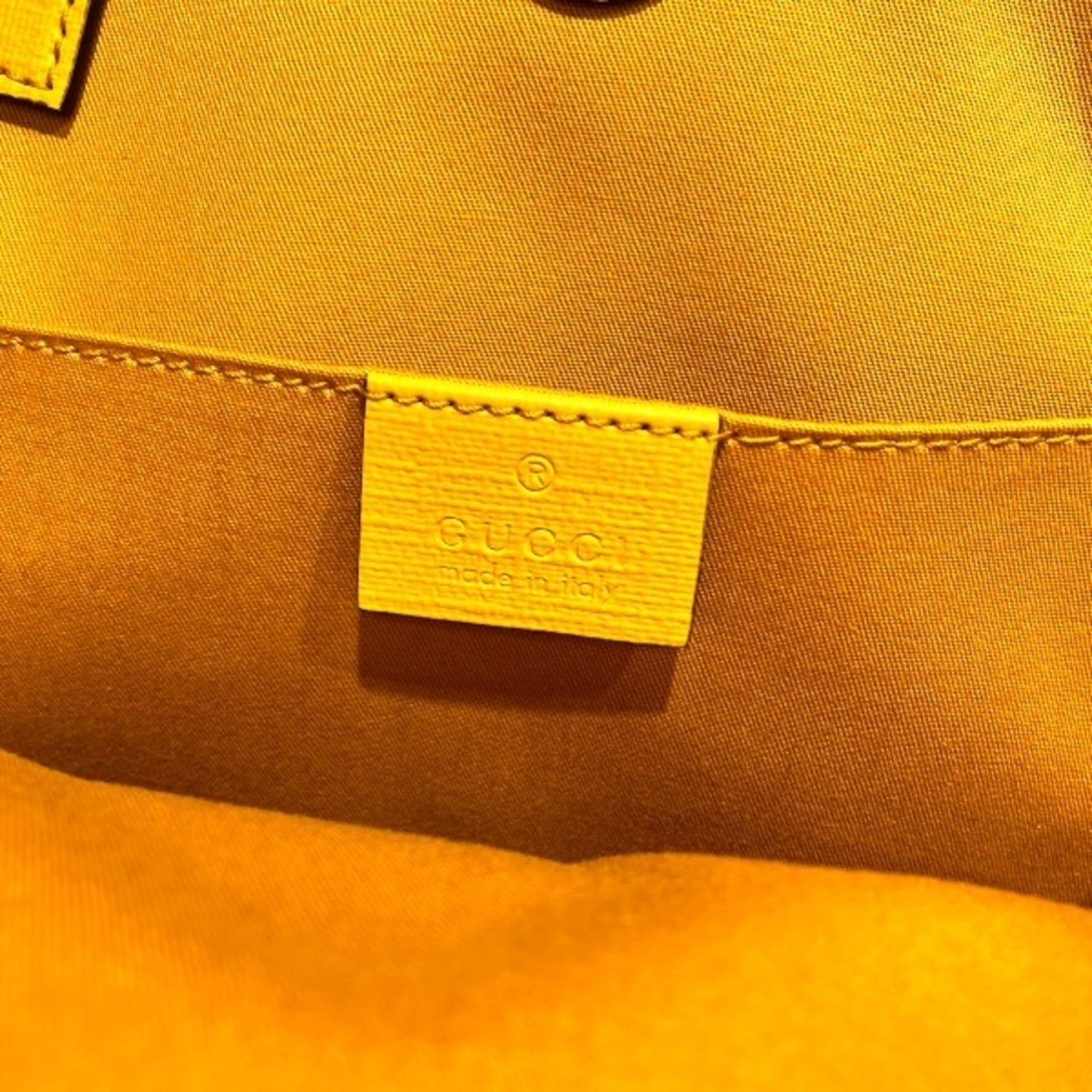 Gucci Navy Yellow Pvc Handbag Tote Bag (Pre-Owned)