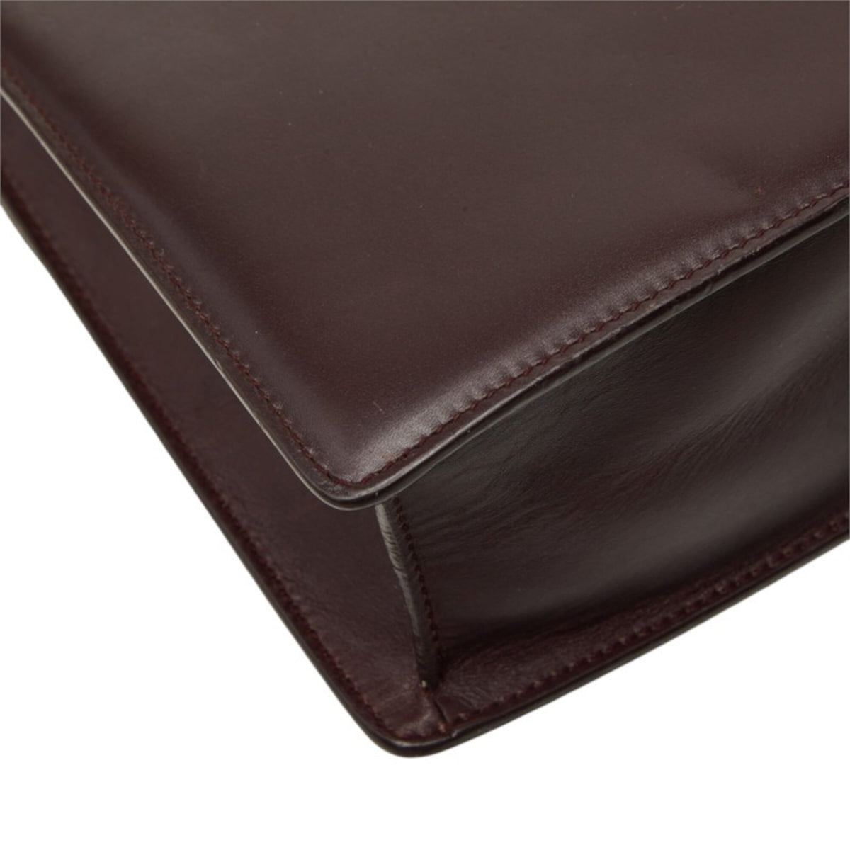 Saint Laurent Red Color Wine Leather Shoulder Bag (Pre-Owned)