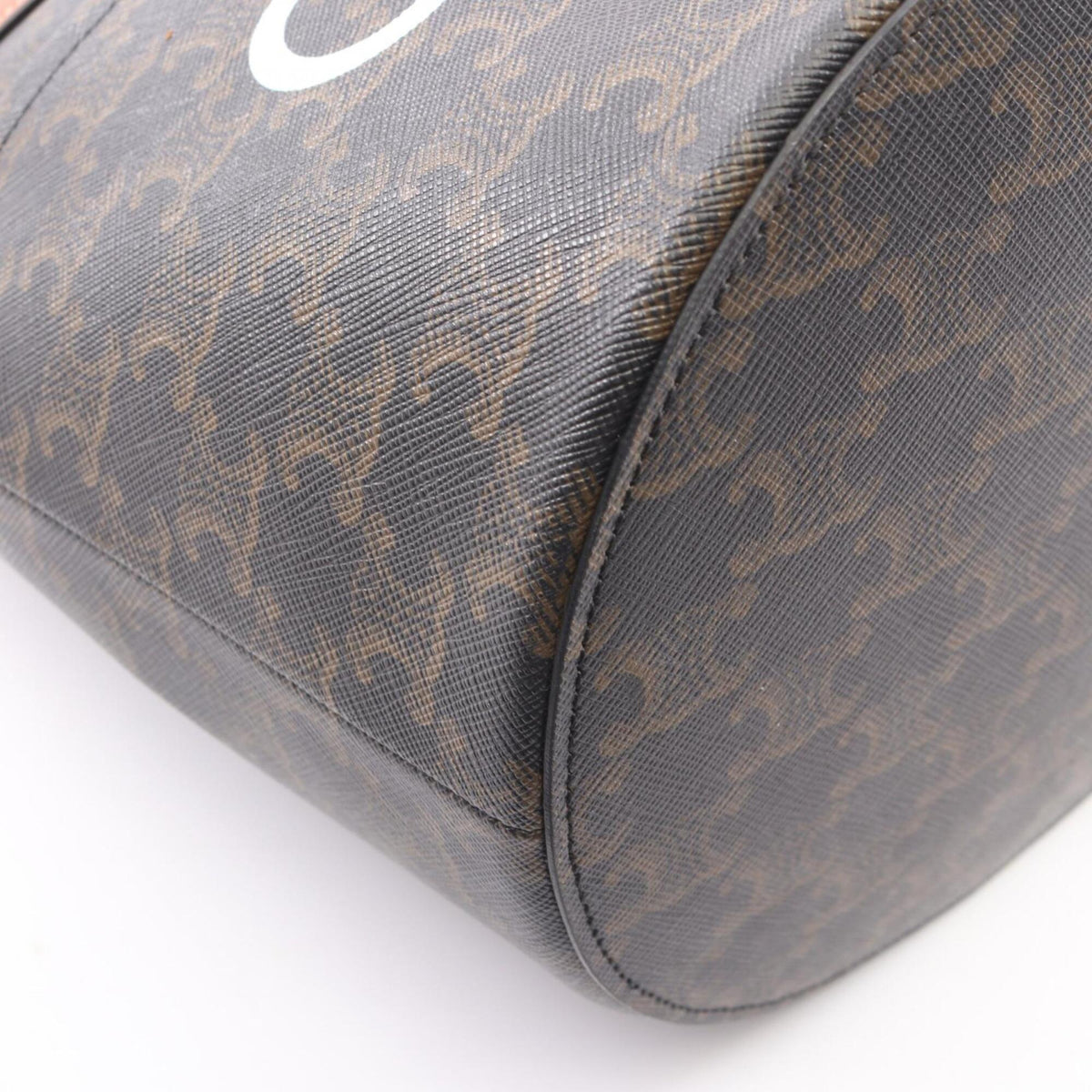 Celine Black Brown Coated Canvas Leather Handbag Shoulder Bag (Pre-Owned)