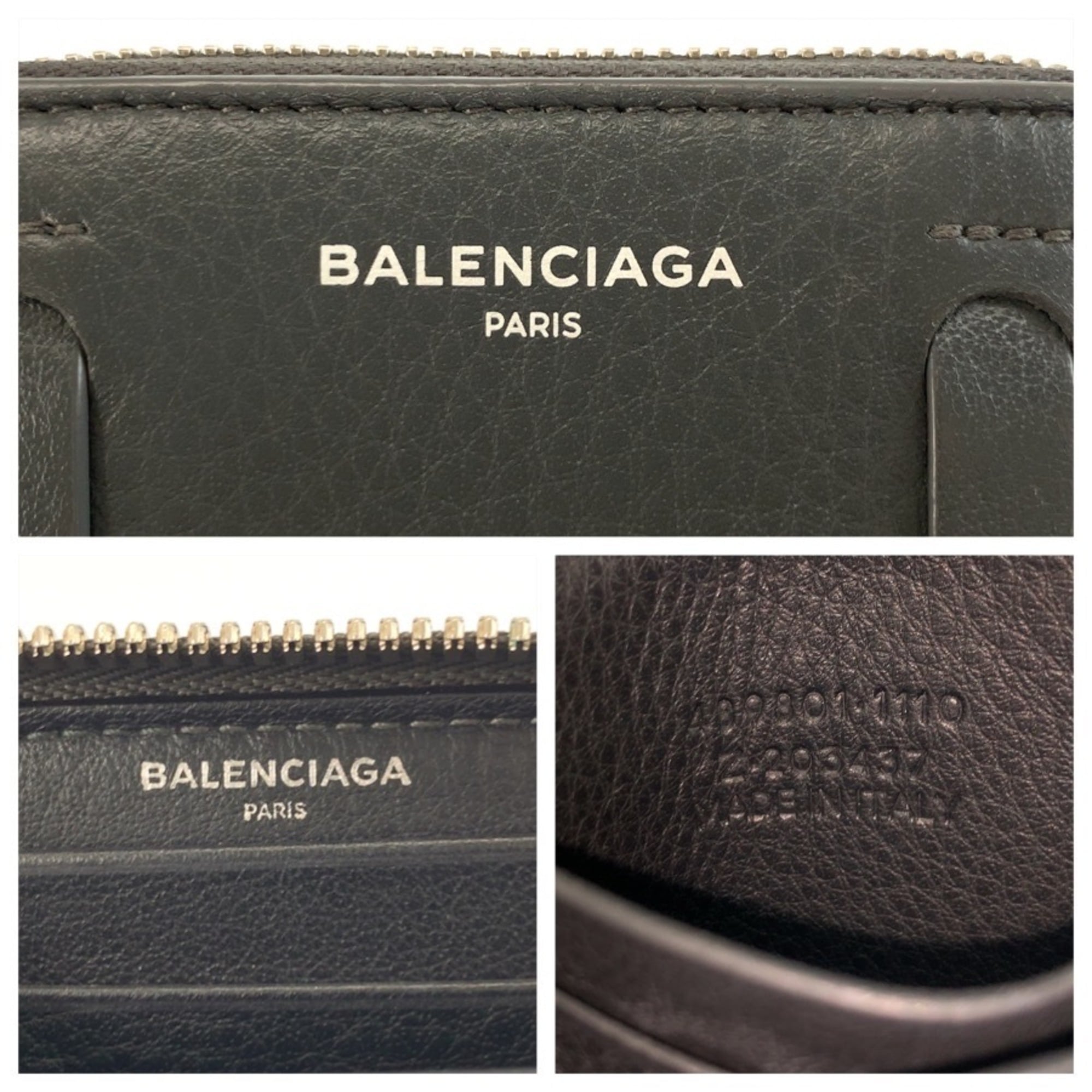 Balenciaga Gray Leather Coin Purse/Coin Case (Pre-Owned)