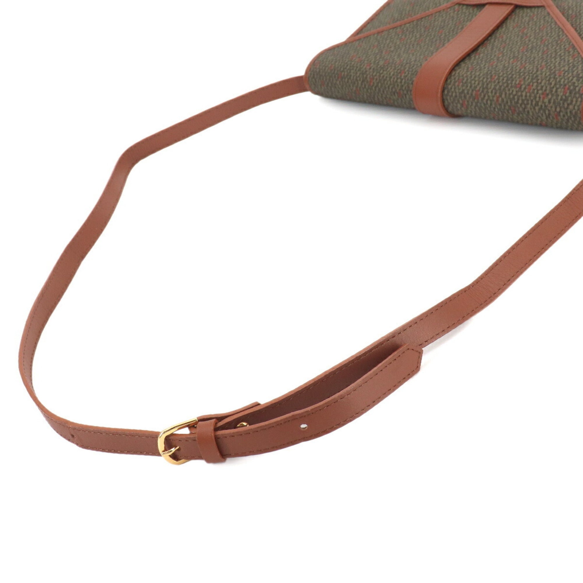Yves Saint Laurent Brown Green Pvc Leather Handbag Shoulder Bag (Pre-Owned)