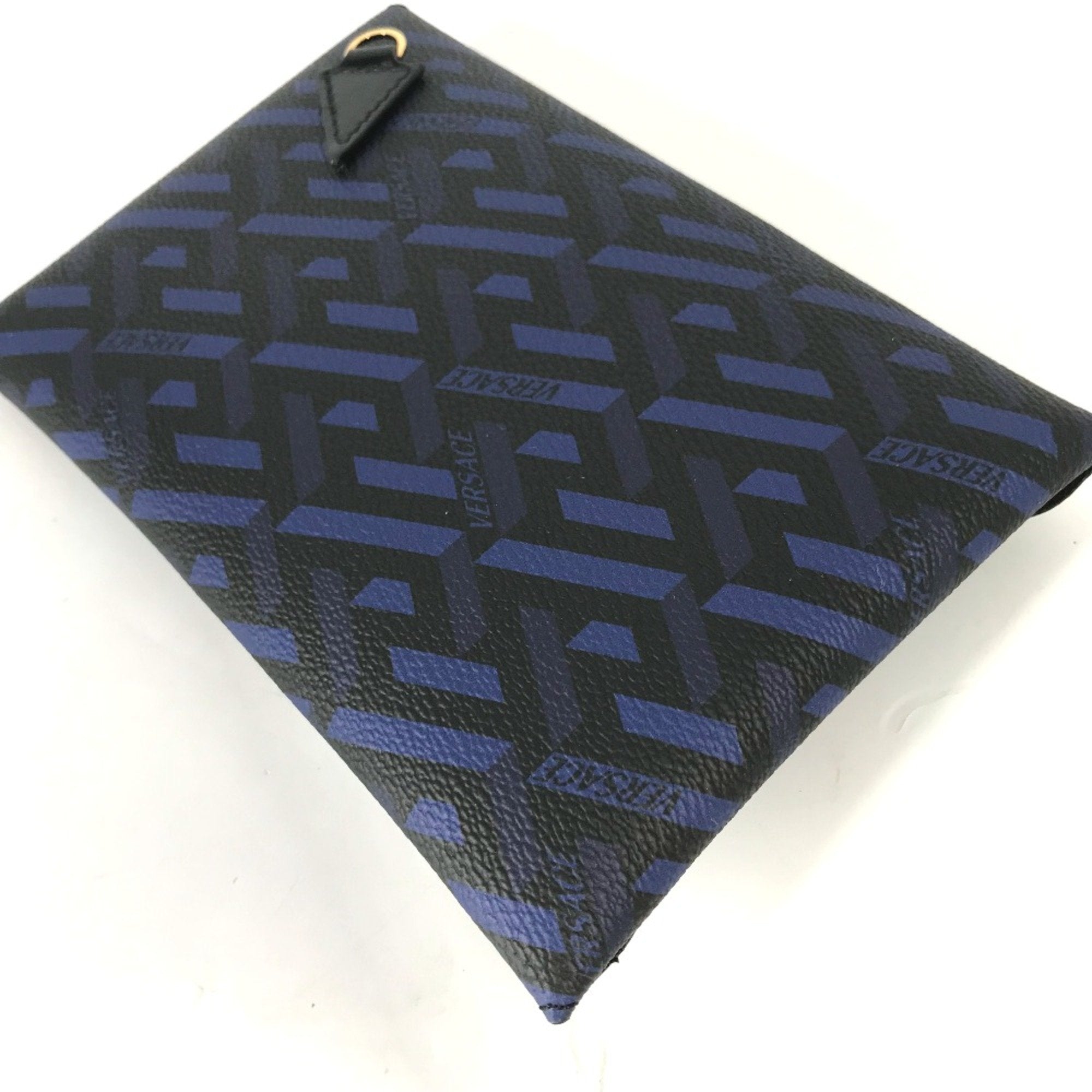 Versace Blue Leather Pouch (Pre-Owned)