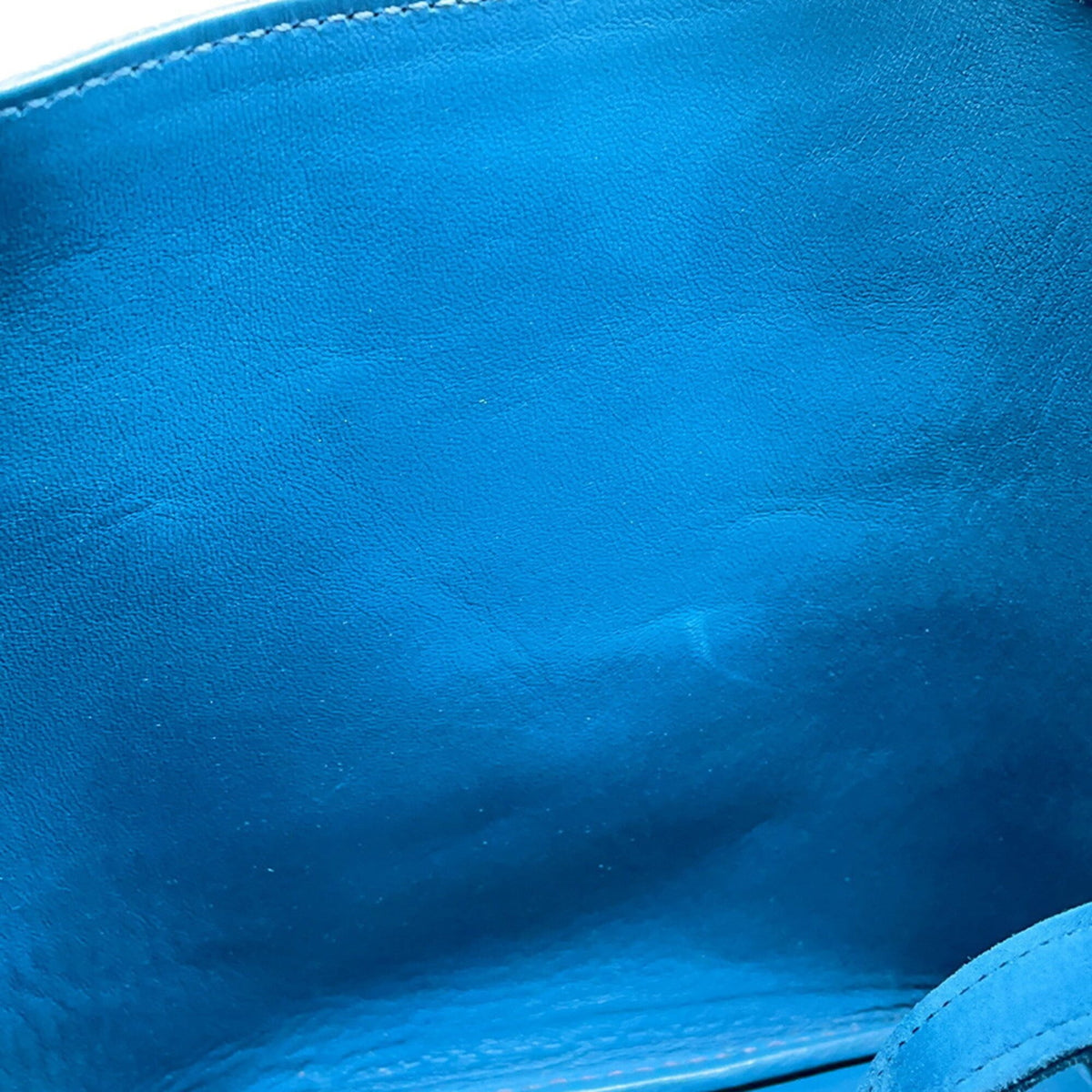 Hermes Blue Swift Leather Suede Handbag (Pre-Owned)