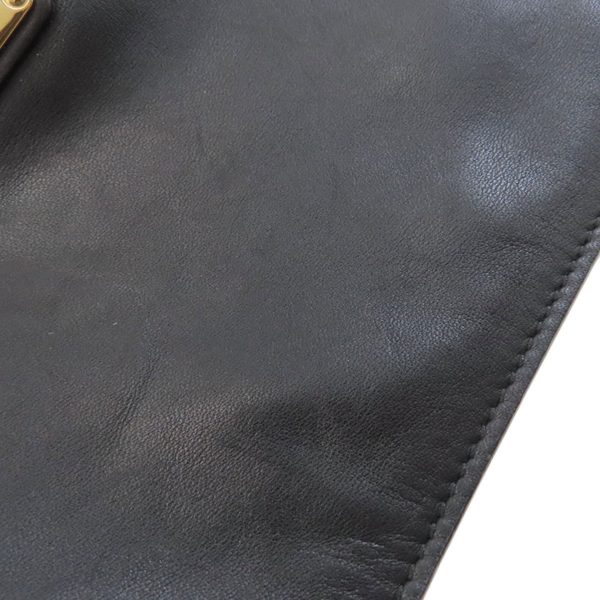 Salvatore Ferragamo Black Leather Pouch Shoulder Bag (Pre-Owned)