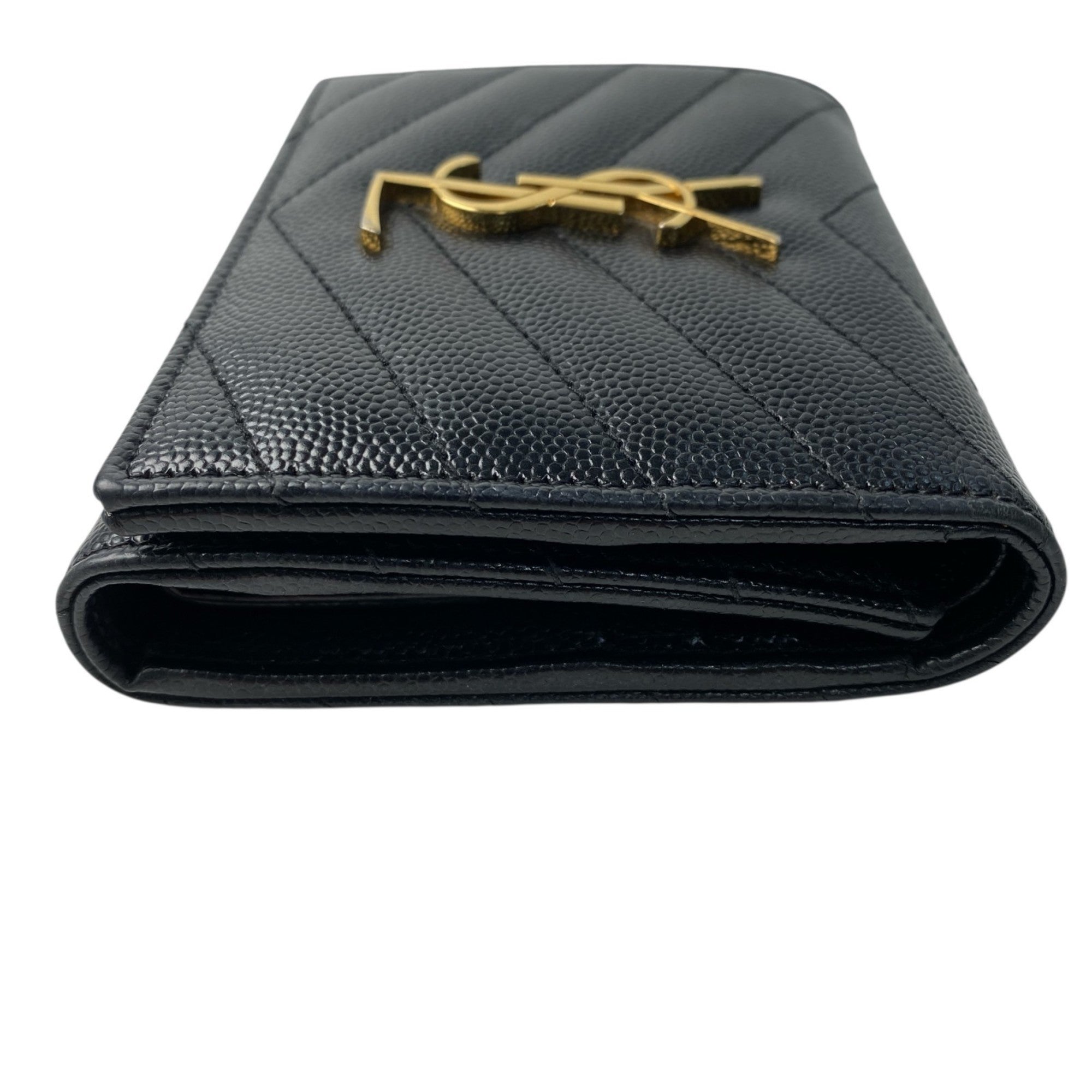 Saint Laurent Black Leather Wallet (Tri-Fold) (Pre-Owned)